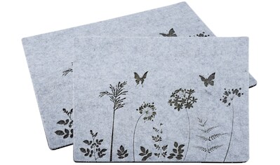 Platzset »Schmetterlinge«, (Set, 2 St.), in Filz-Optik, mit Blütenmotiv, 35 x 45 cm kaufen