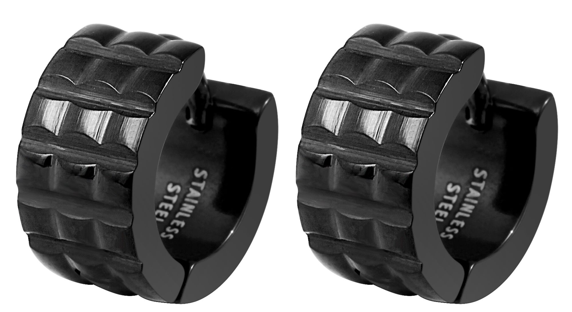 Adelia´s Paar Creolen »Unisex Ohrringe ¿ Klappcreole aus Edelstahl«