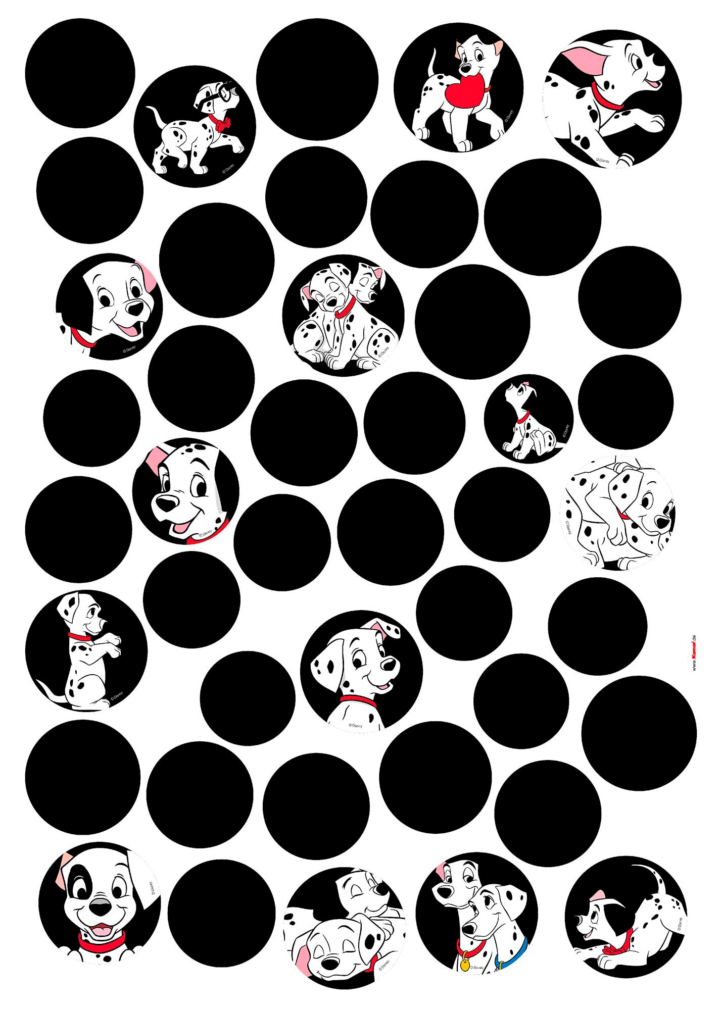 Komar Wandtattoo »101 Dalmatiner Dots«, (44 St.), 50x70 cm (Breite x Höhe),  selbstklebendes Wandtattoo im OTTO Online Shop