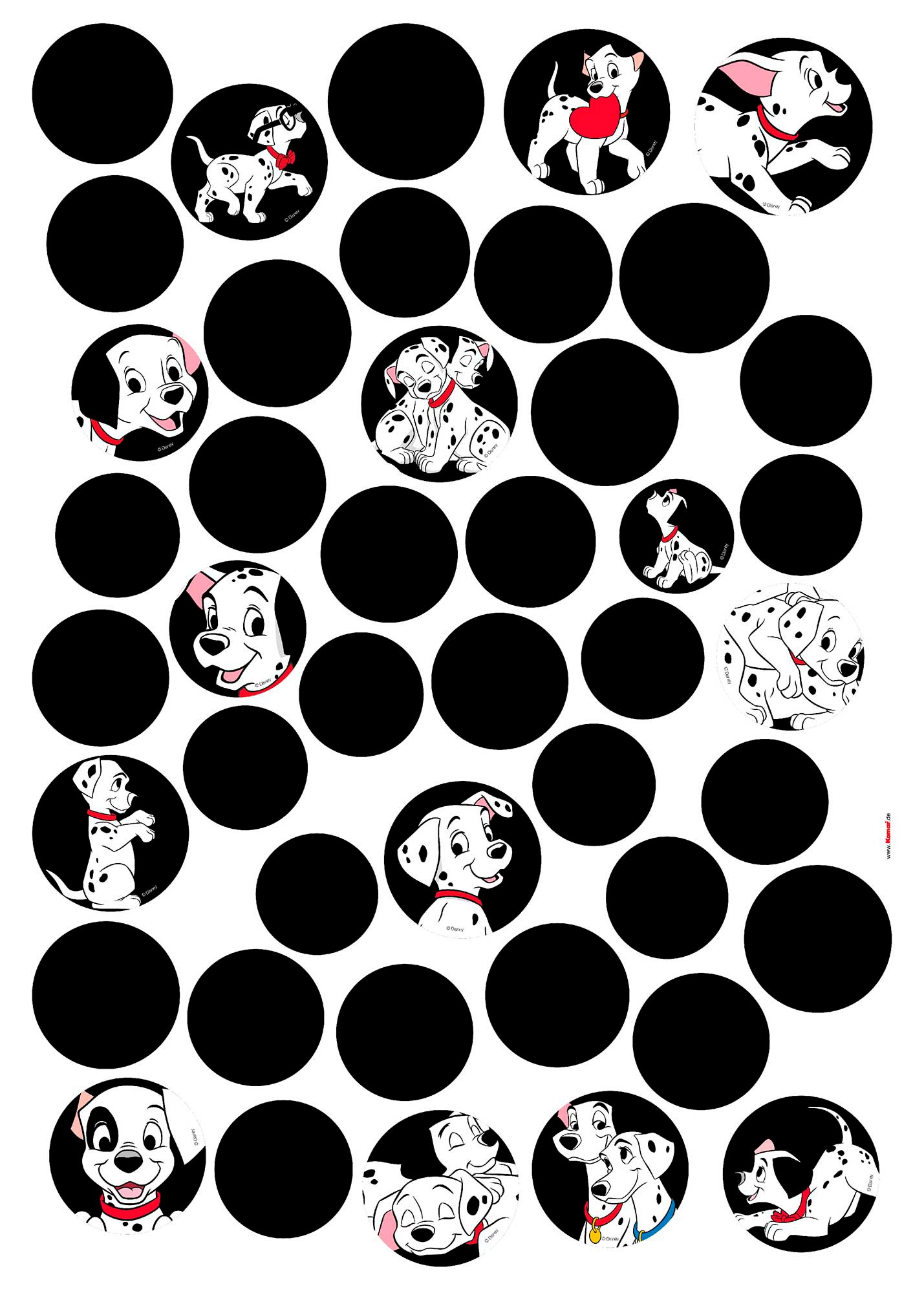 Komar Wandtattoo »101 Dalmatiner Dots«, (44 St.), selbstklebend, rückstandslos abziehbar