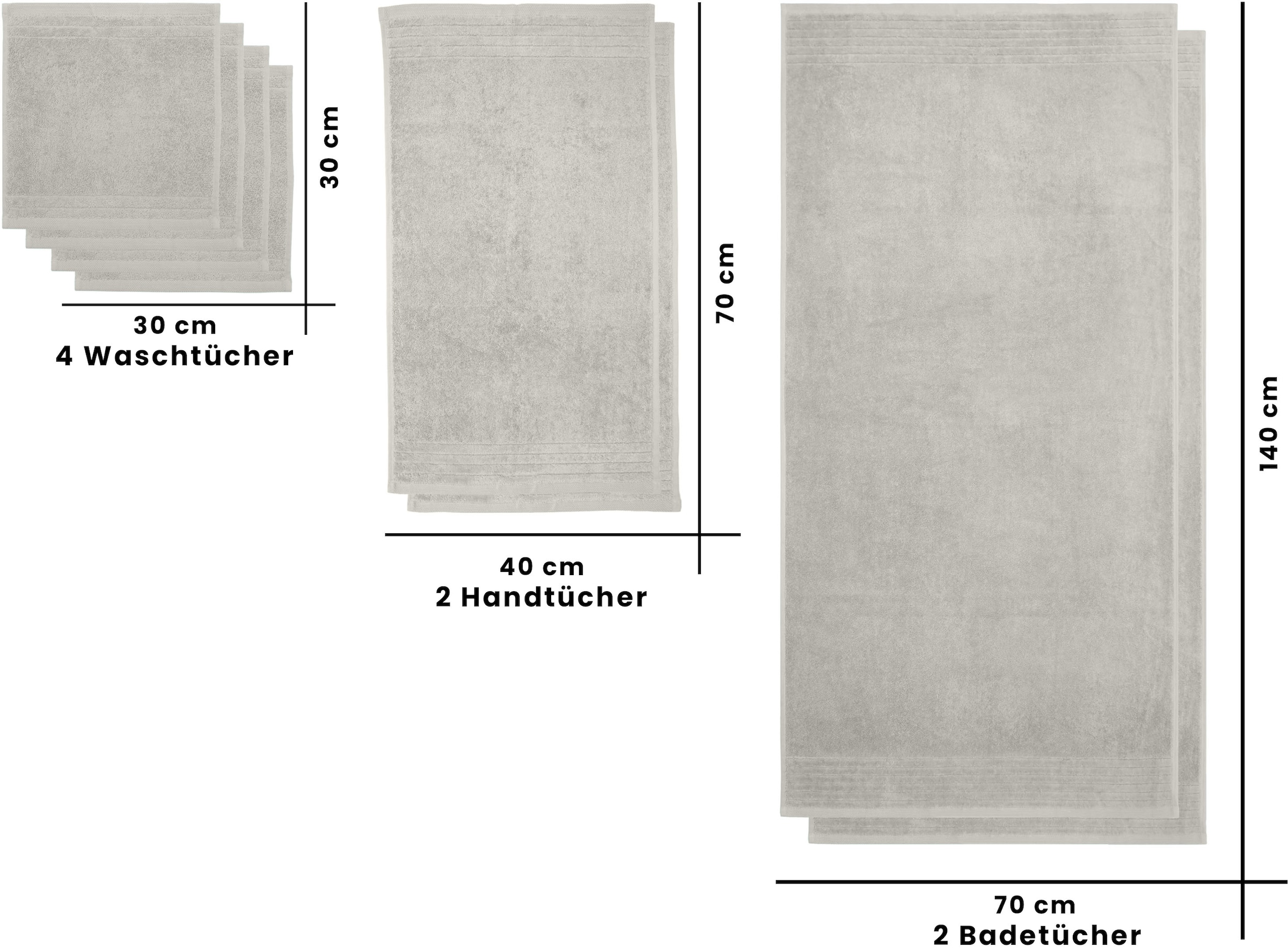my home Handtuch Set »Sanremo Premium, Premium Handtücher, 600 gr/m², dicke Qualität« Set 8 Stk. Frottier Duschtücher, Handtücher, Seiftücher, 100% Baumwolle, 5 Jahre Garantie