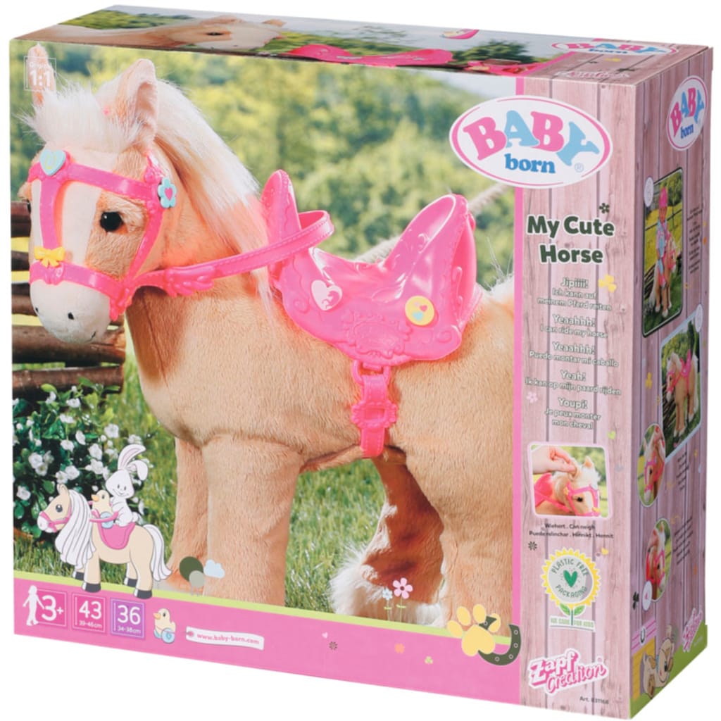 Baby Born Plüschfigur »My Cute Horse«, mit Sattel, Zaumzeug und Pins