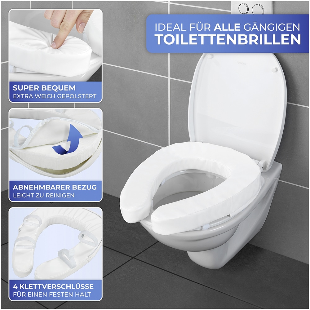 Maximex Toilettensitzerhöhung »WC-Sitzpolster SOFT«, 5 cm, gepolsterte Sitzerhöhung für alle gängigen Toilettenbrillen