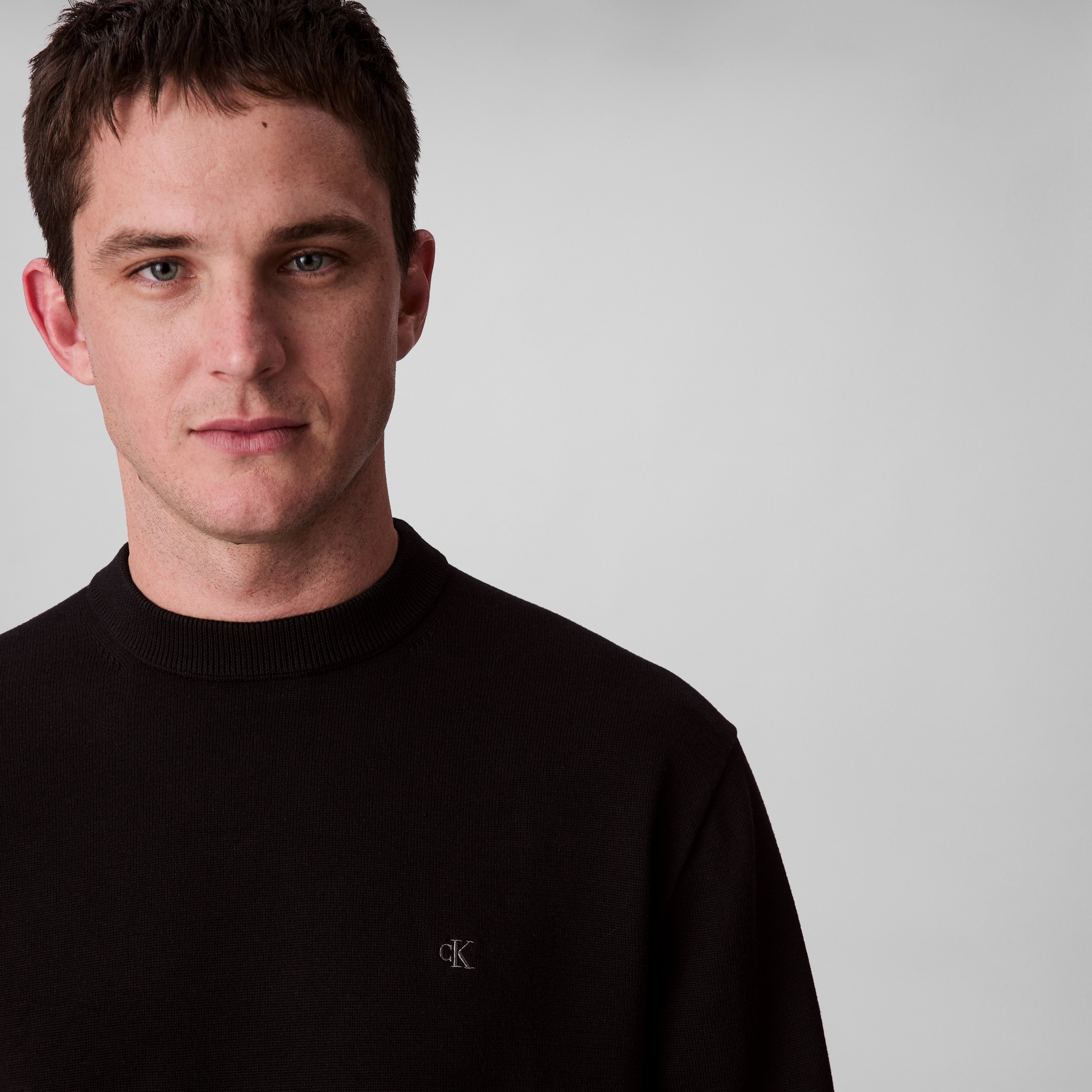 Calvin Klein Jeans Strickpullover »LS EZ COTTON CREWNK SWEATER 12GG« Mit Rundhalsausschnitt