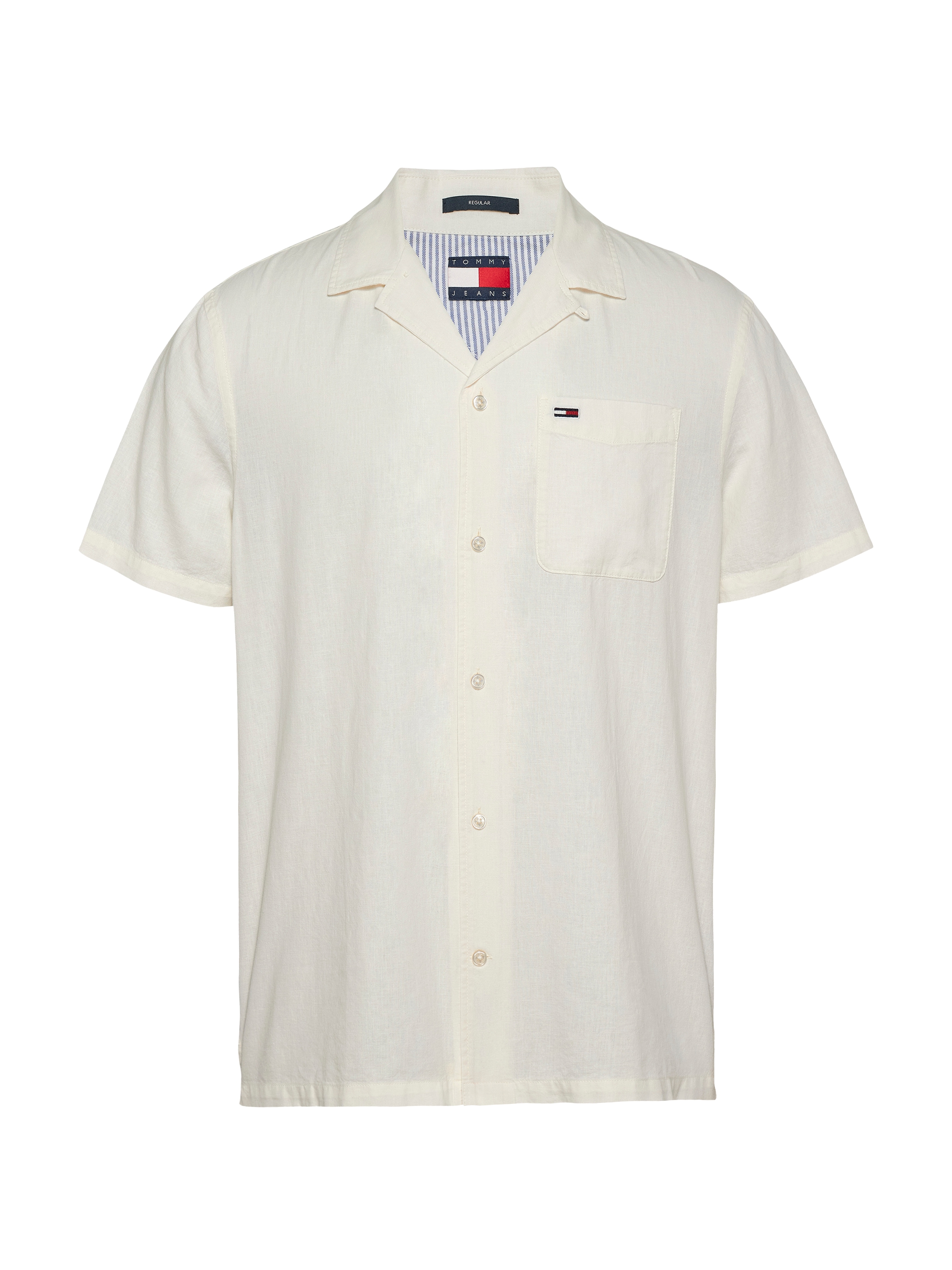 Tommy Jeans Kurzarmhemd »TJM LINEN BLEND CAMP SS EXT«, Mit V-Ausschnitt