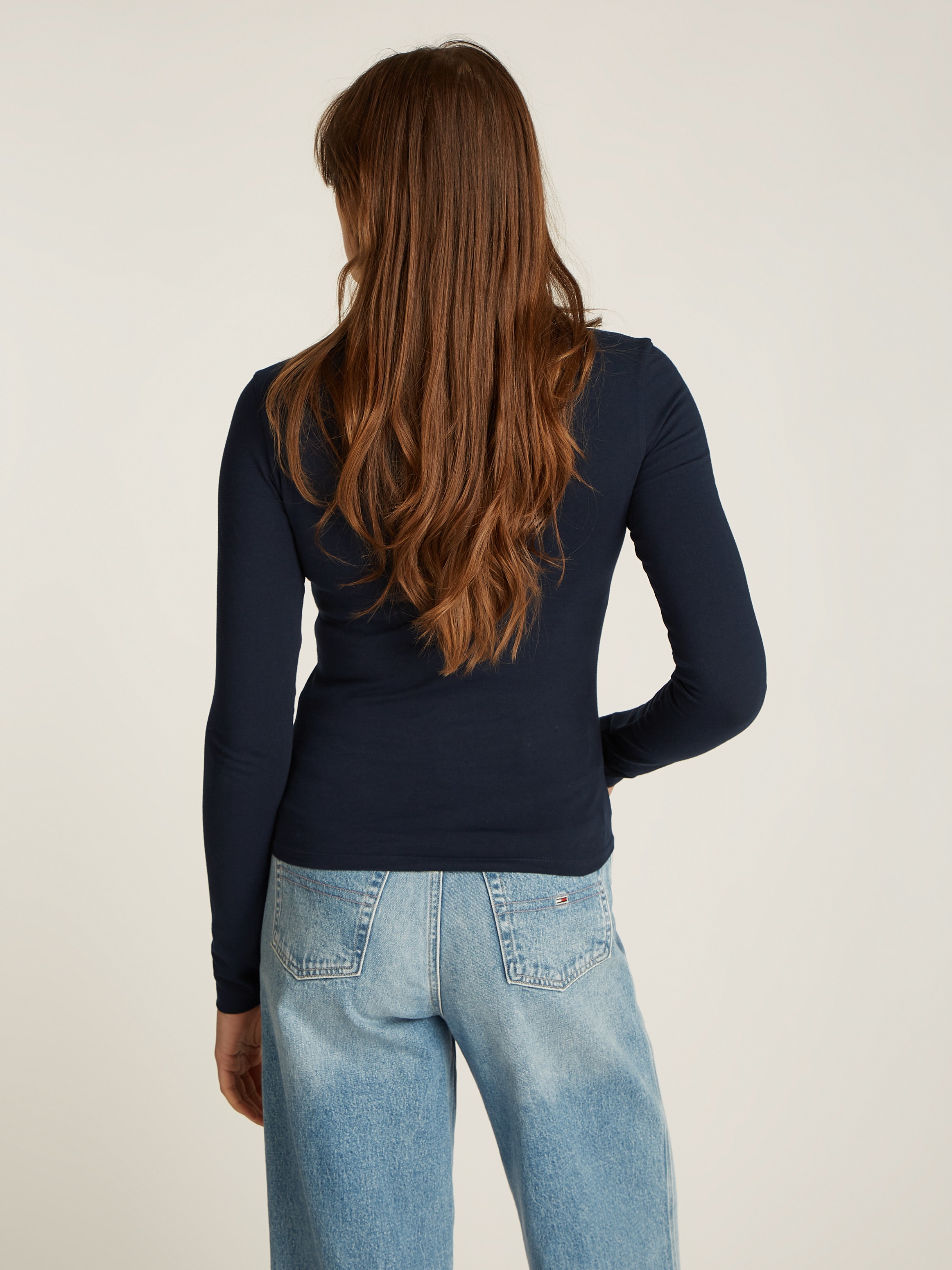 Tommy Jeans Curve Langarmshirt »TJW SLIM LINEAR TEE LS EXT«, Große Größen