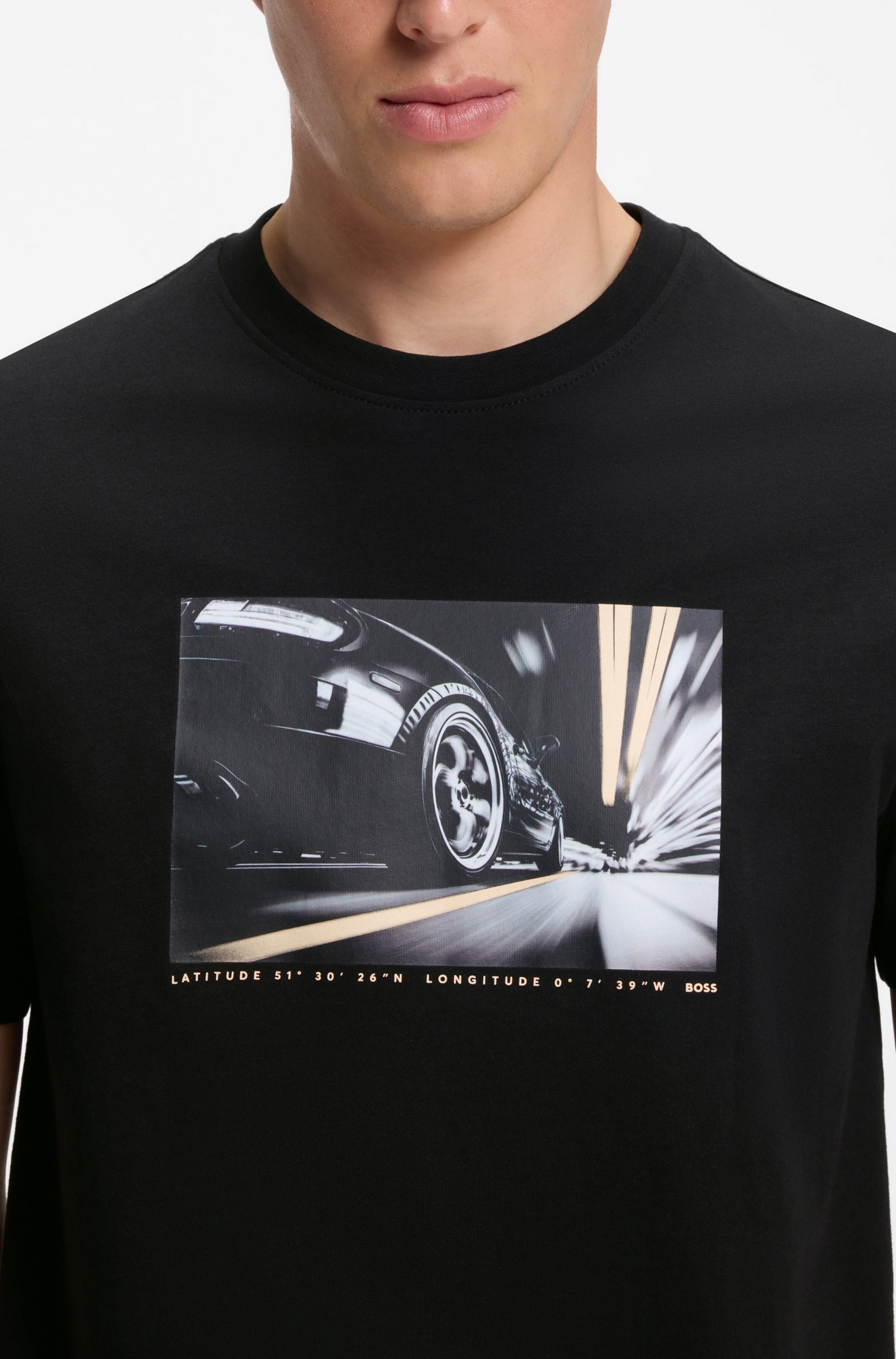 BOSS ORANGE T-Shirt »Te Motors Regular Fit« Fotodruck, reine Baumwolle, Regular Fit