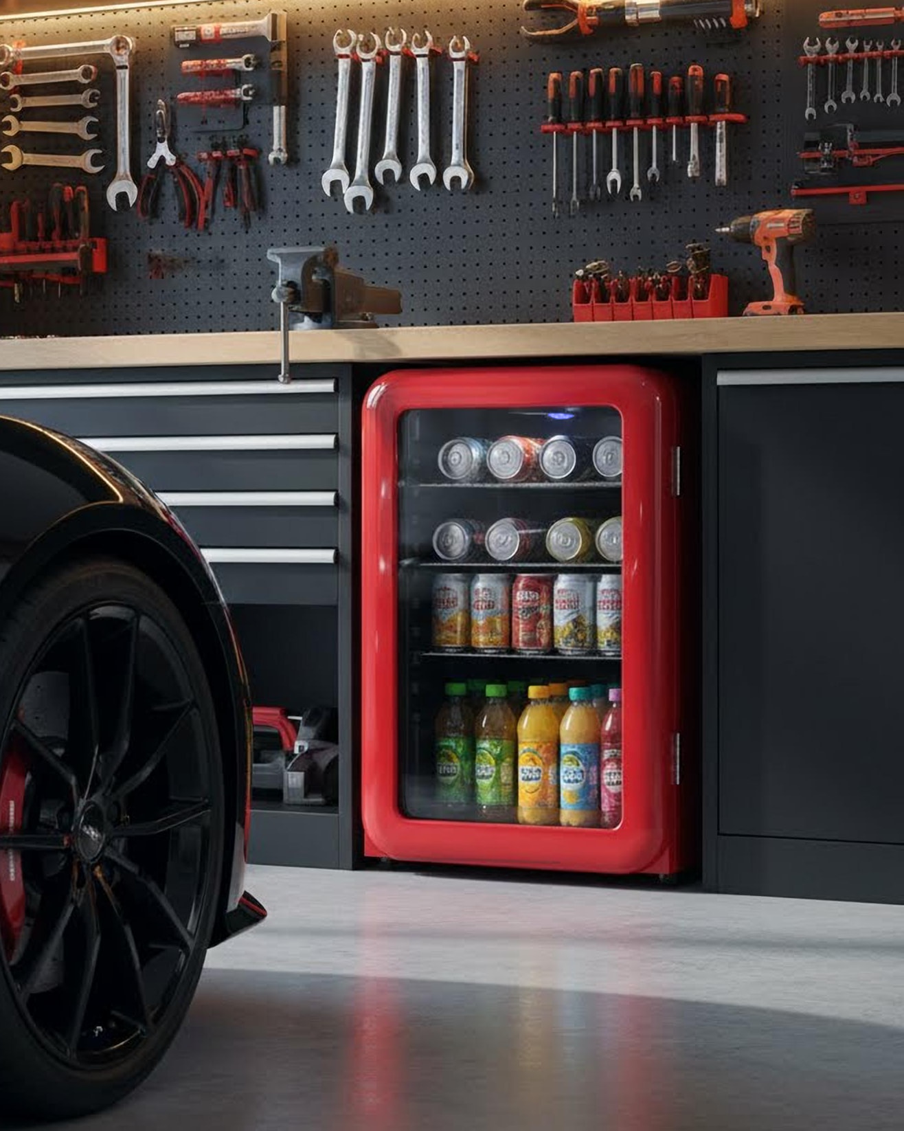 Hanseatic Getränkekühlschrank »HBC115ERRH red« 83,5 cm hoch 55 cm breit