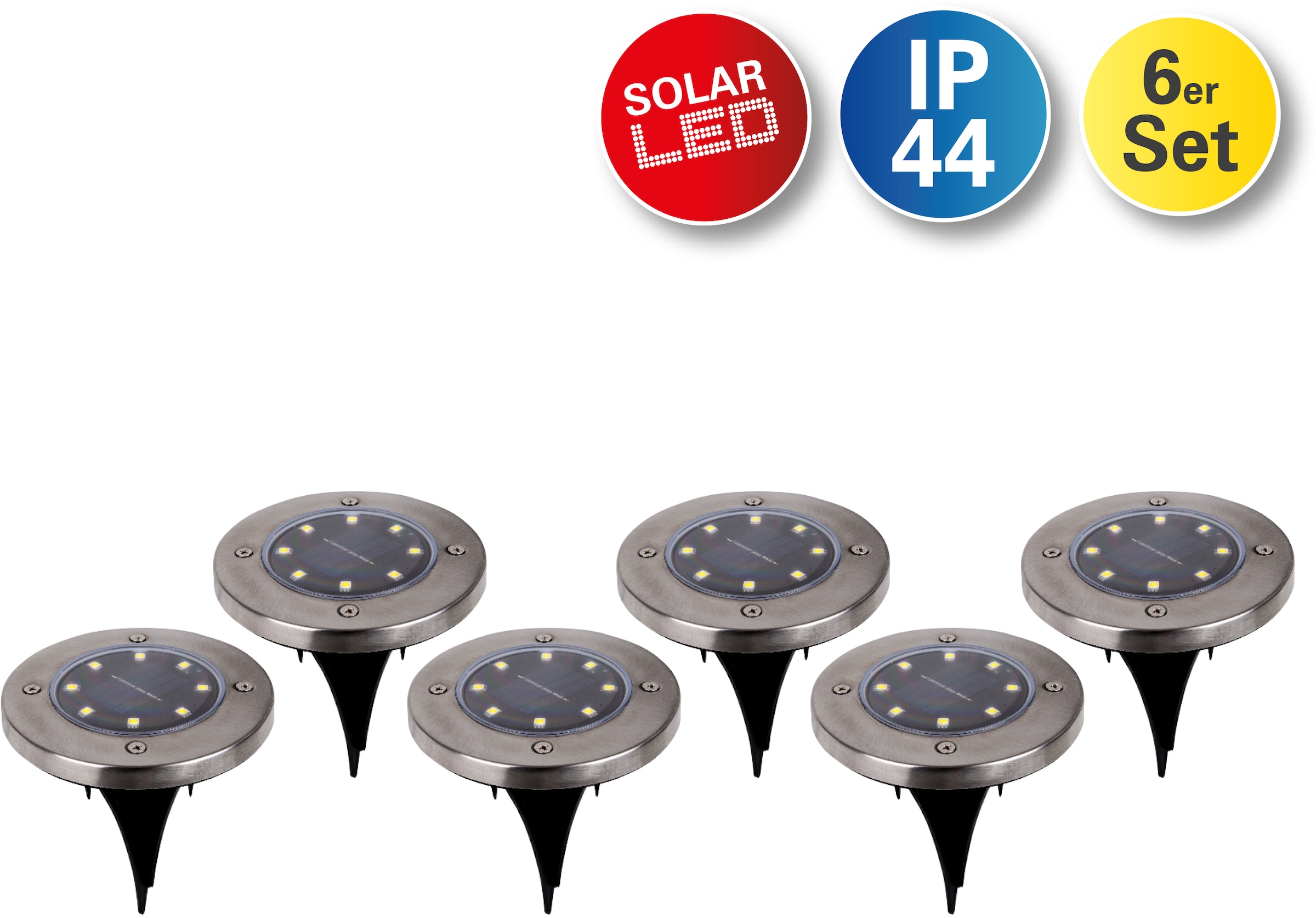 näve LED Gartenleuchte »Kian«, im LED Set Online Shop 6er OTTO bestellen Solar-Boden-Erdspieß