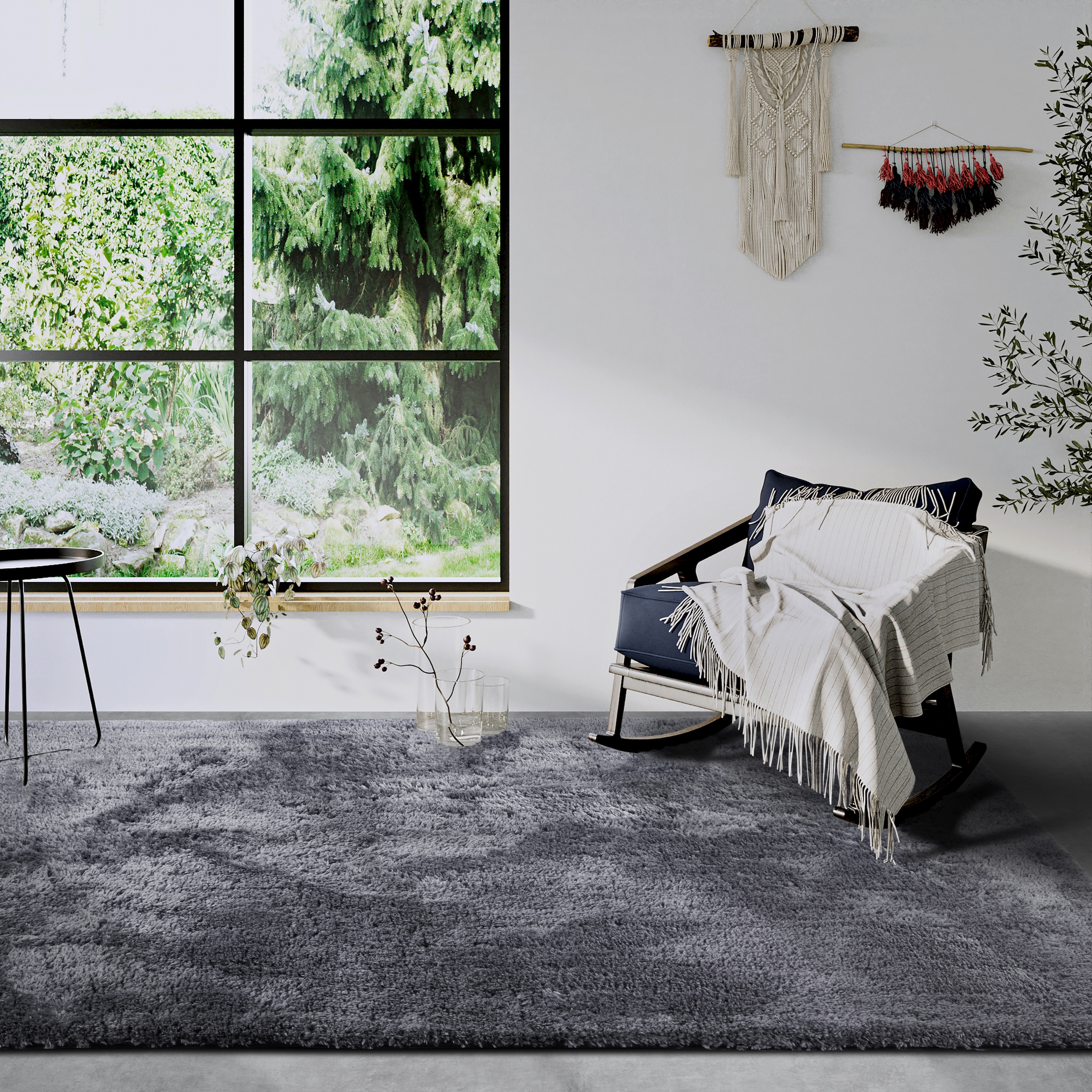 HANSE Home Hochflor-Teppich »Olaf«, rechteckig, 38 mm Höhe, Langflor, Shaggy, einfarbig, flauschig, weich, glänzend, modern, uni