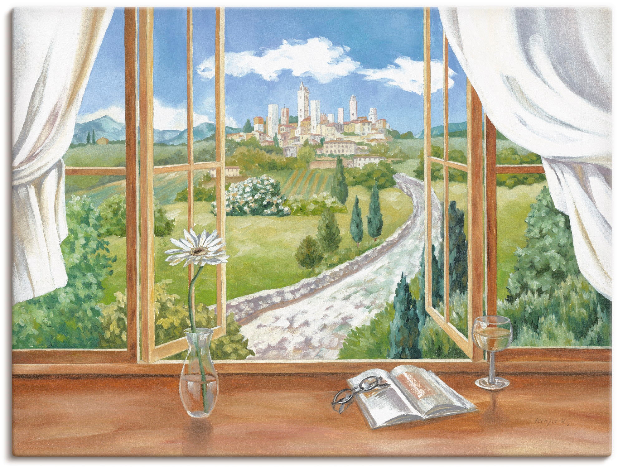 Artland Wandbild »Fenster zur Toskana«, Fensterblick, (1 St.), als Alubild,  Leinwandbild, Wandaufkleber oder Poster in versch. Größen online bei OTTO