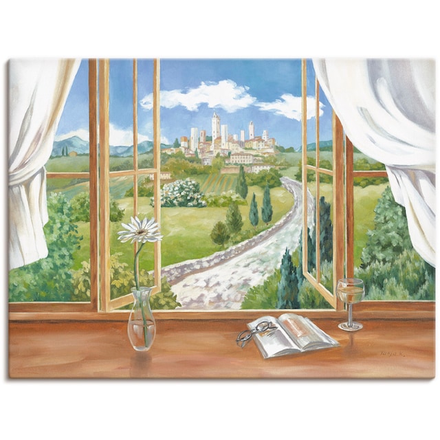 Artland Wandbild »Fenster zur Toskana«, Fensterblick, (1 St.), als Alubild,  Leinwandbild, Wandaufkleber oder Poster in versch. Größen online bei OTTO