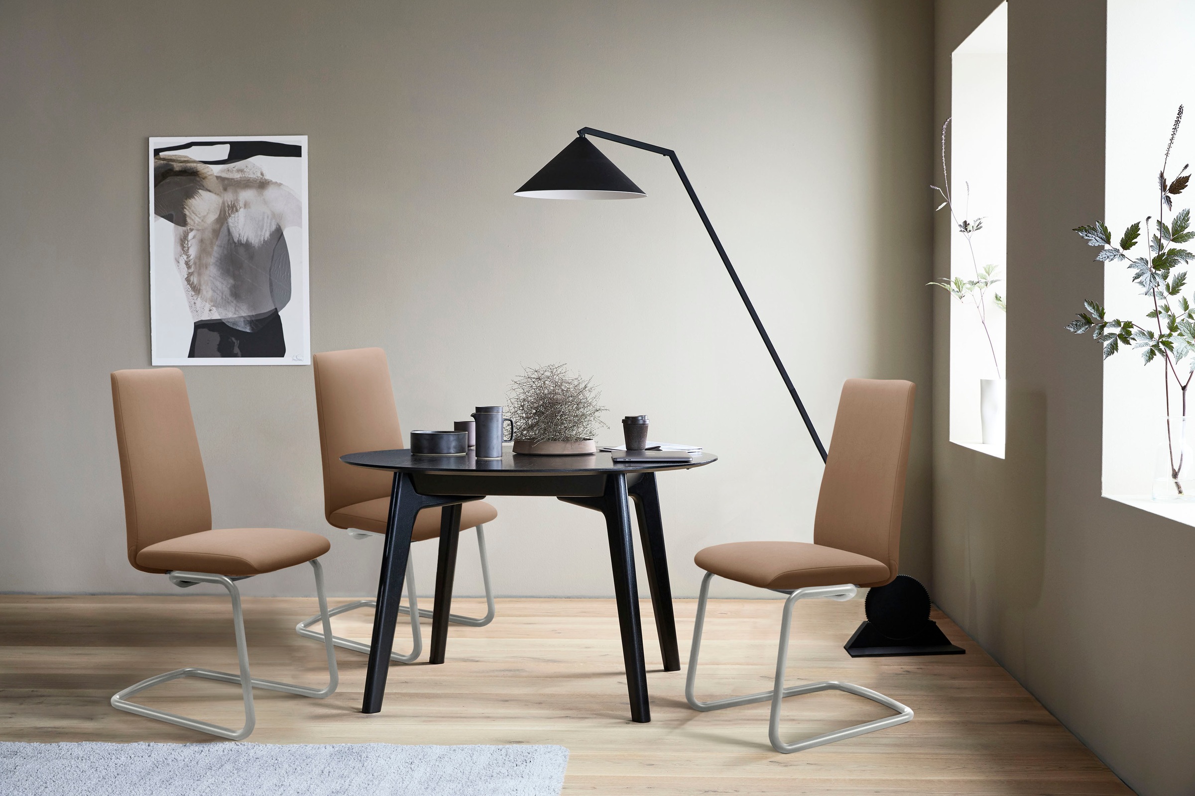 Stressless® Polsterstuhl »Laurel« () High Back, Größe L, mit Beinen aus Stahl in Schwarz matt