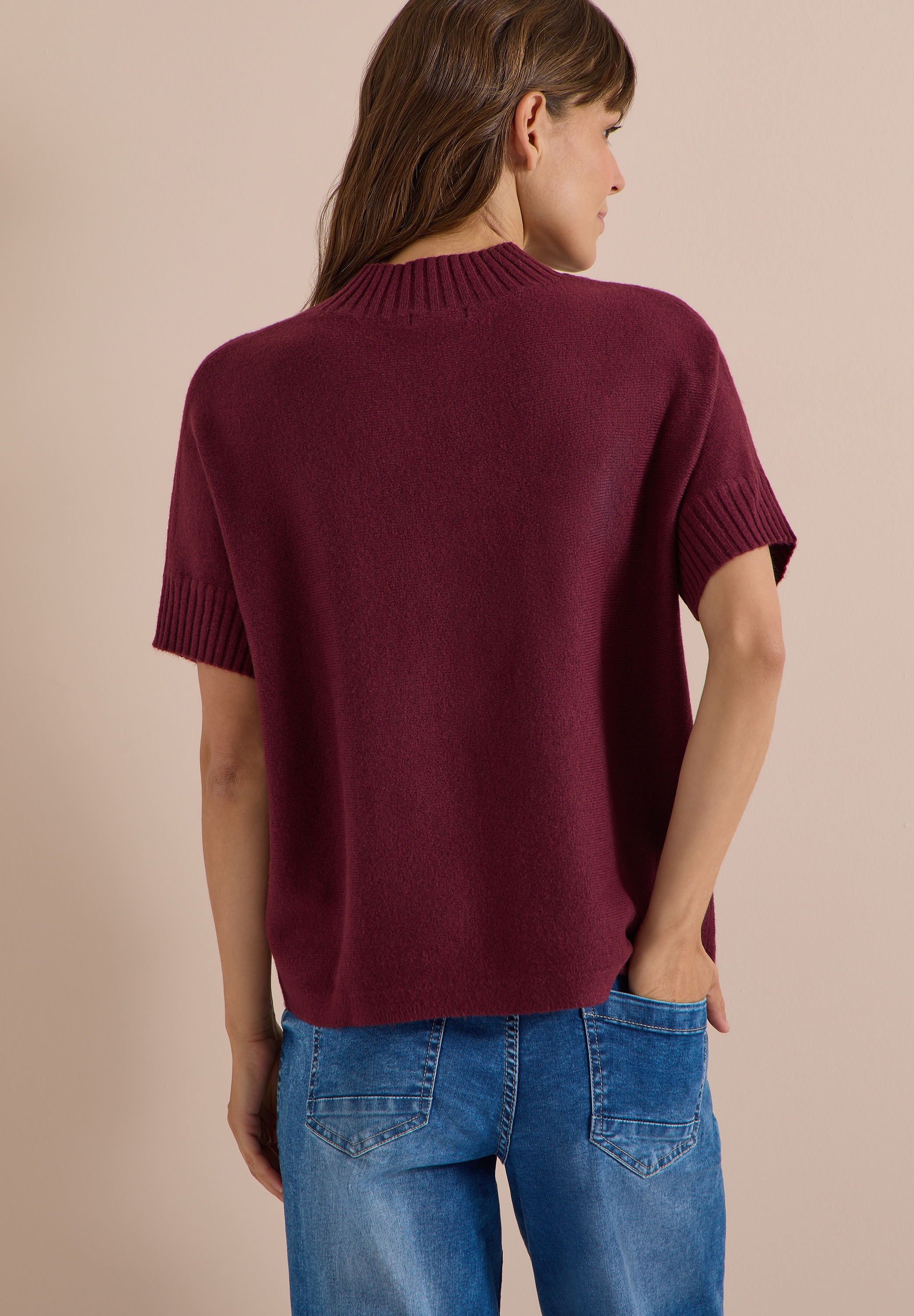 Cecil Strickpullover Kurzarm Dolman Pullover mit Turtle Neck / Sommer-Pullover