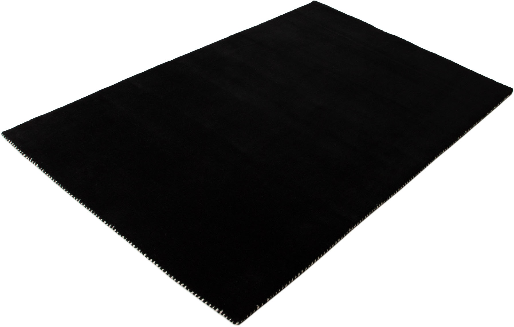 carpetfine Wollteppich »Gabbeh Lola Uni« rechteckig 14 mm Höhe mit natürlichem Pflanzenmaterial von Hand gewebt, auch in Rund