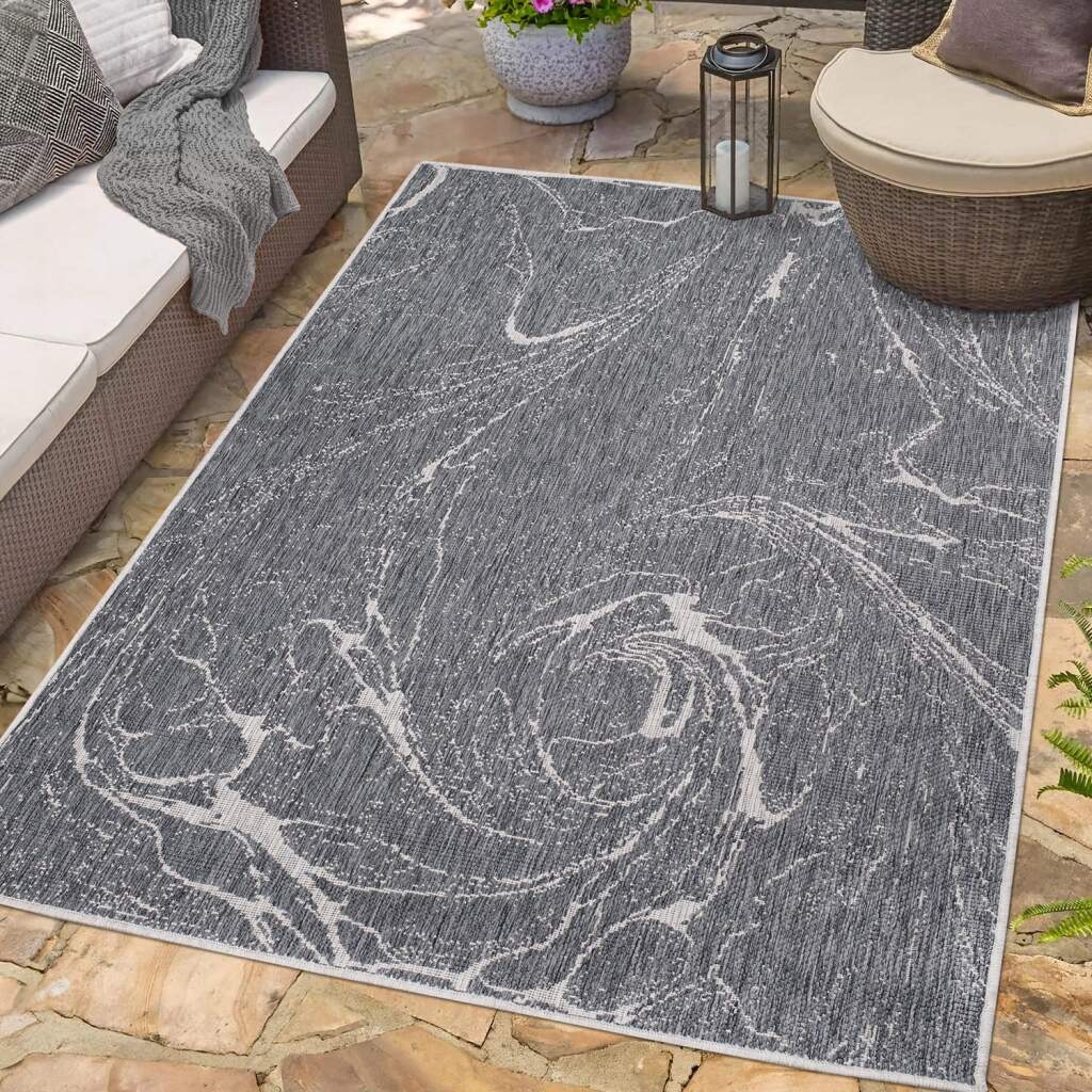 Carpet City Outdoorteppich »DUO RUG 5733«, rechteckig, 5 mm Höhe, Wendeteppich Wetterfest In- & Outdoor, Balkon, Terrasse, Wohnzimmer