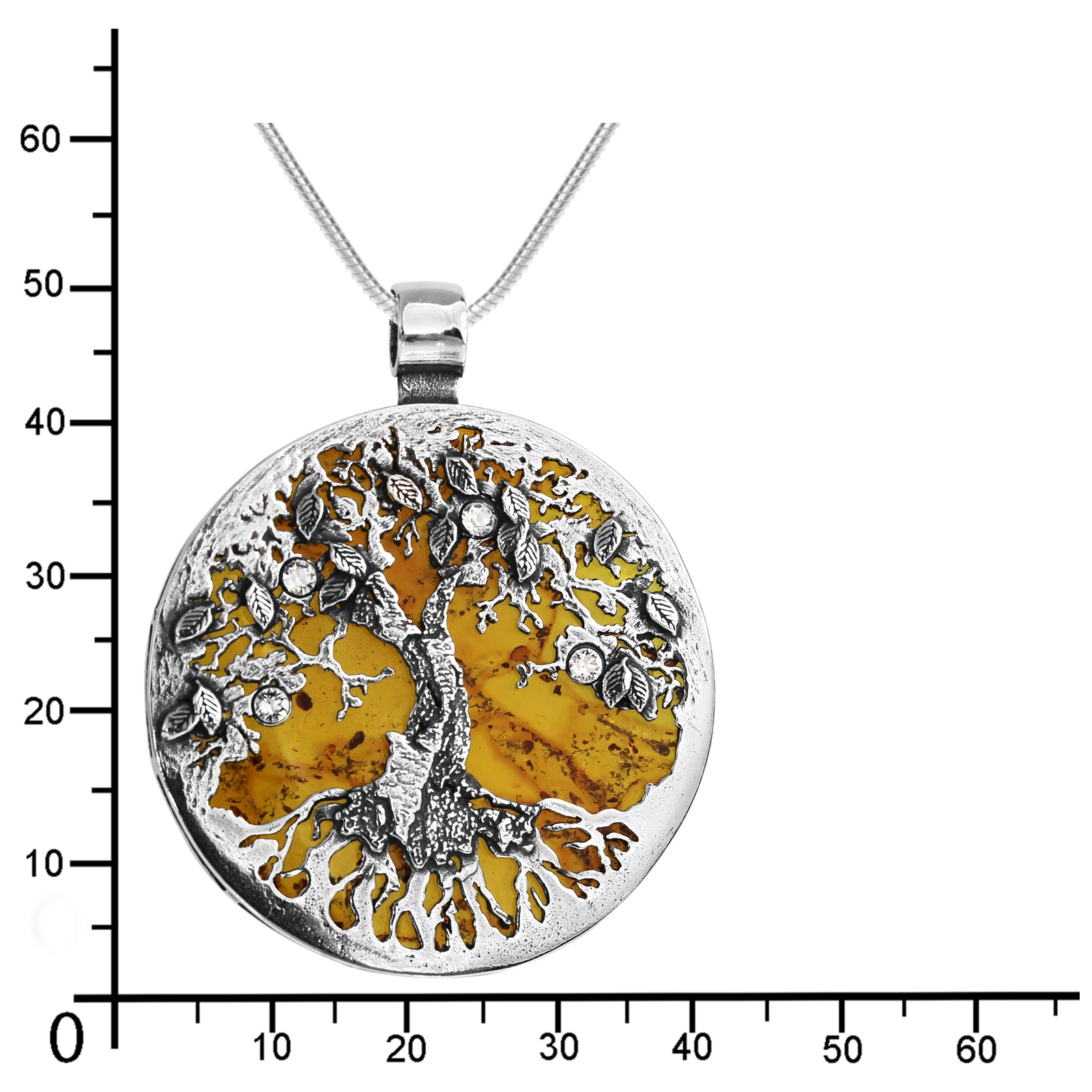 OSTSEE-SCHMUCK Kettenanhänger »- Lebensbaum 40 mm - Silber 925/000 - Bernstein«