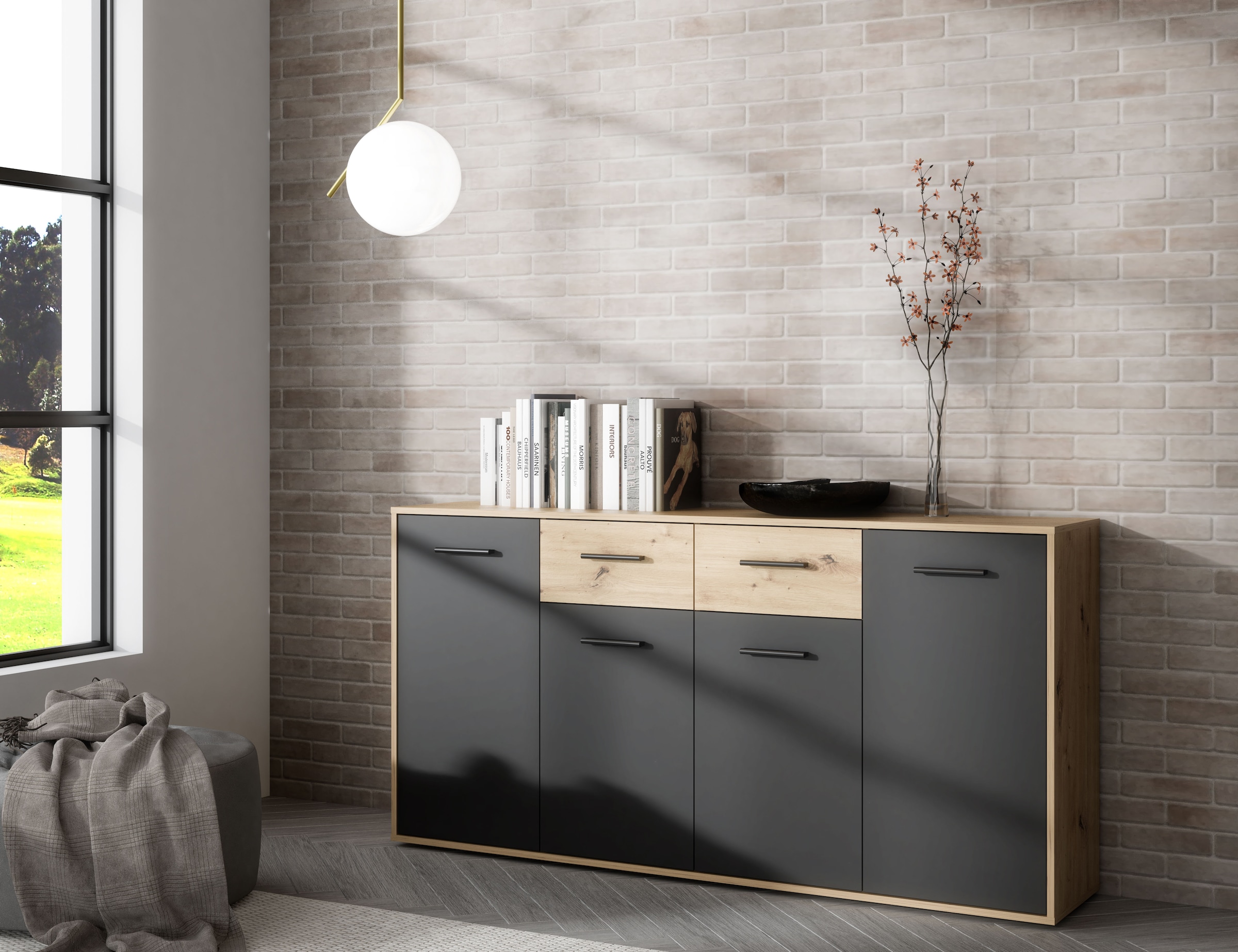 FORTE Sideboard »Sideboard, verschiedene Dekore, Schubkästen«