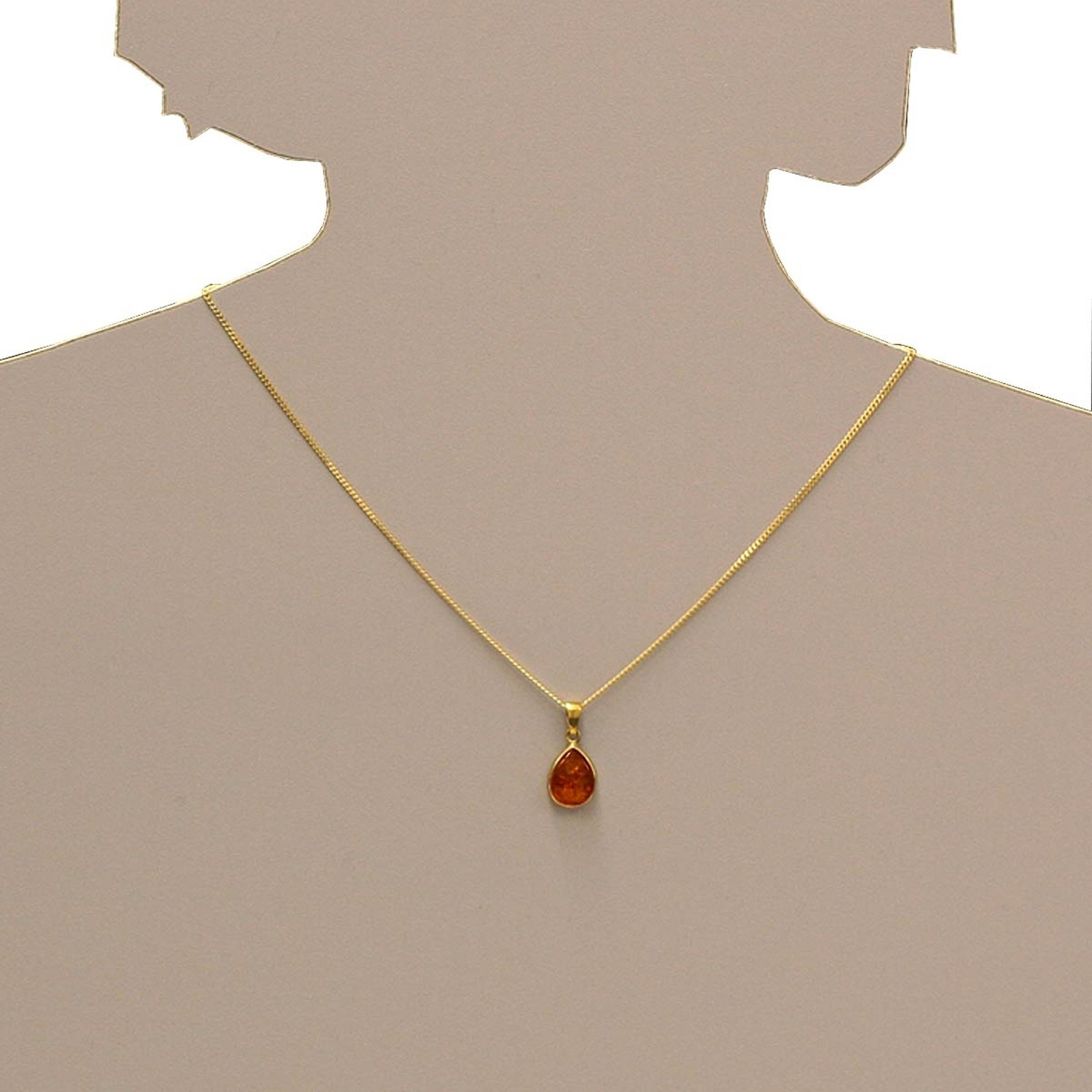OSTSEE-SCHMUCK Kettenanhänger »- Classic 12 x 9 mm - Gold 333/000 - Bernstein«