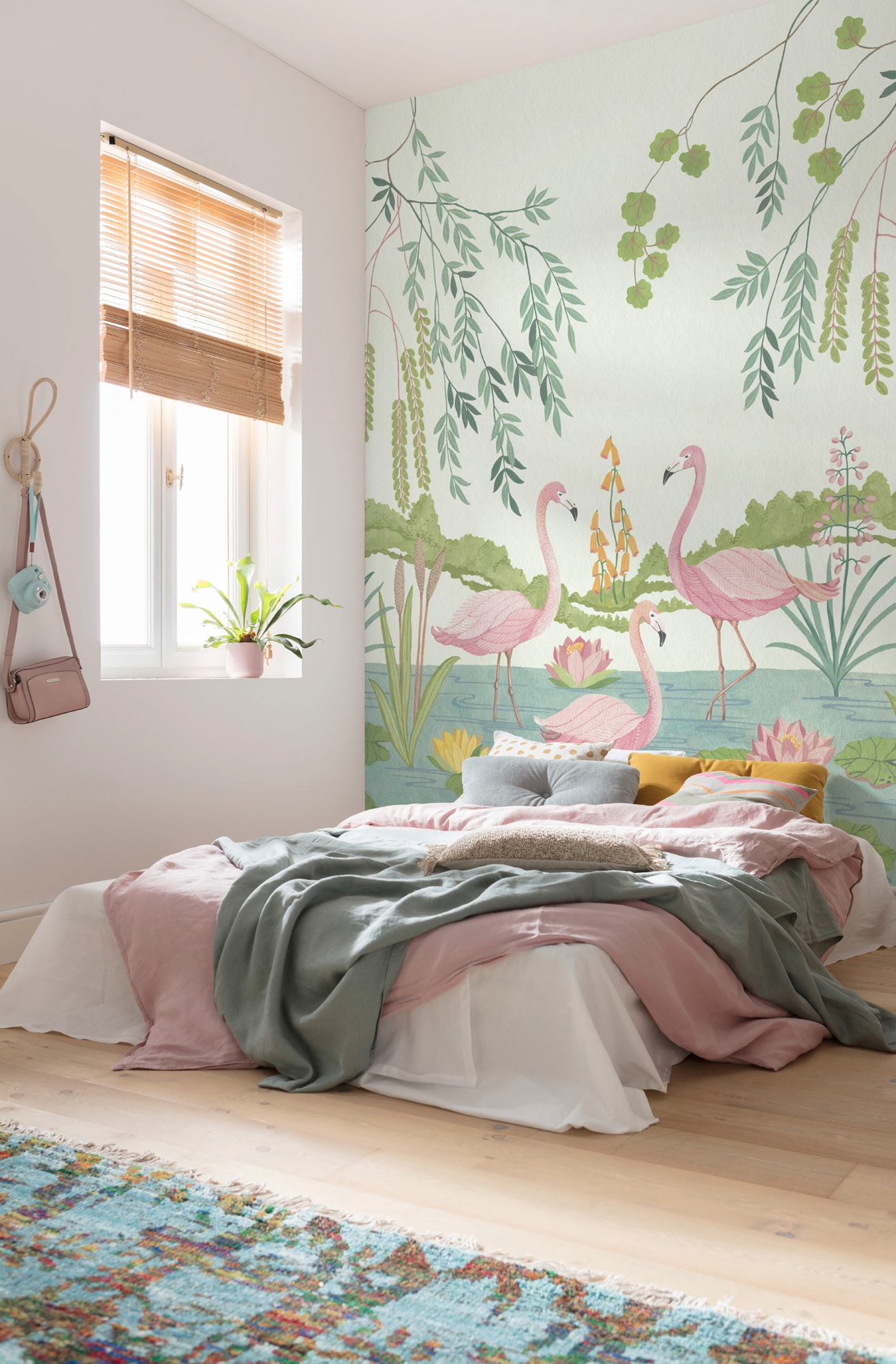Komar Vliestapete »Digitaldruck Vlies - Flamingo Vibes - Größe 200 x 280 cm«, bedruckt, Kinderzimmer