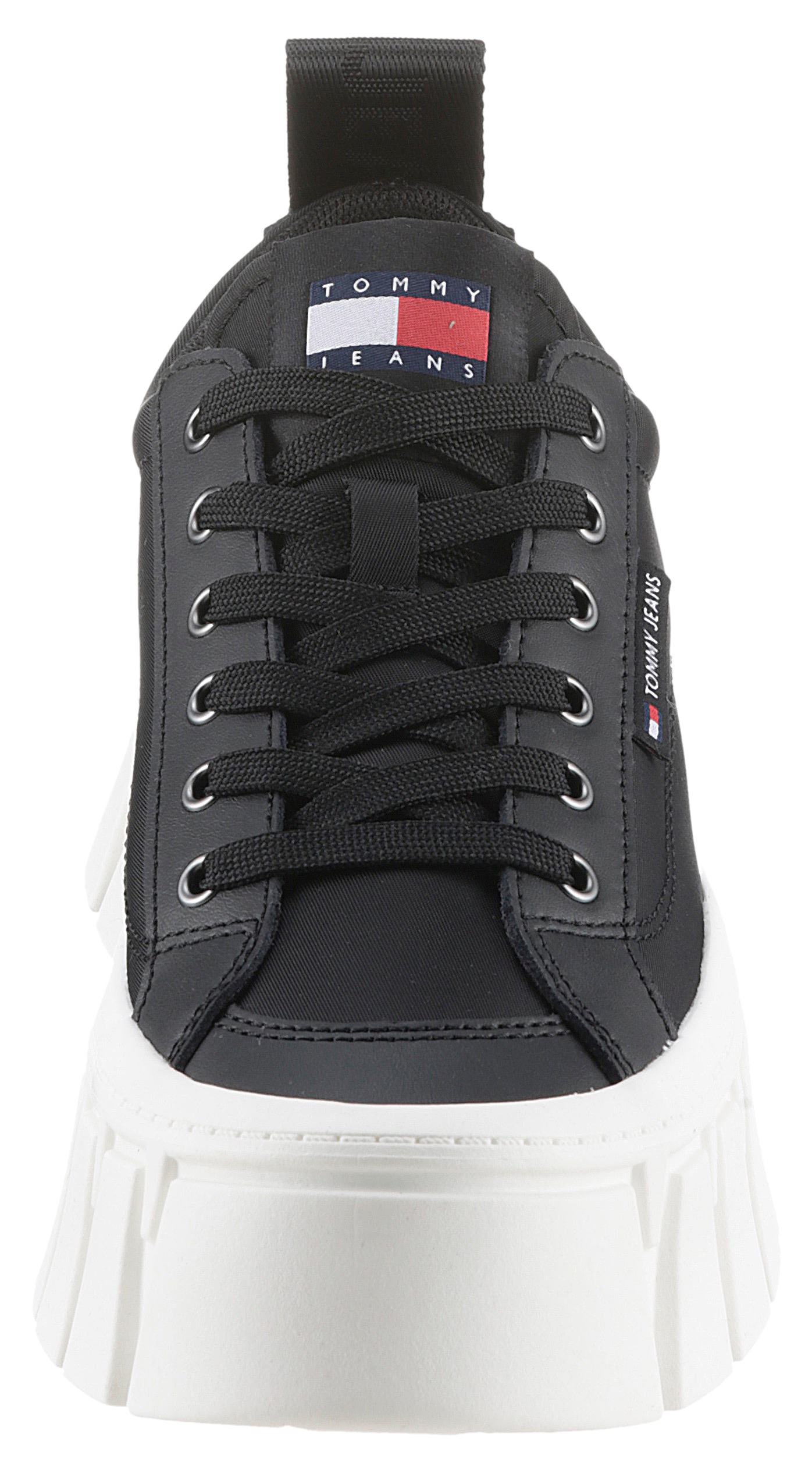 Tommy Jeans Plateausneaker »TJW VULC FLATFORM LC MIX MEDIA«, Freizeitschuh, Halbschuh, Schnürschuh mit derber Sohle