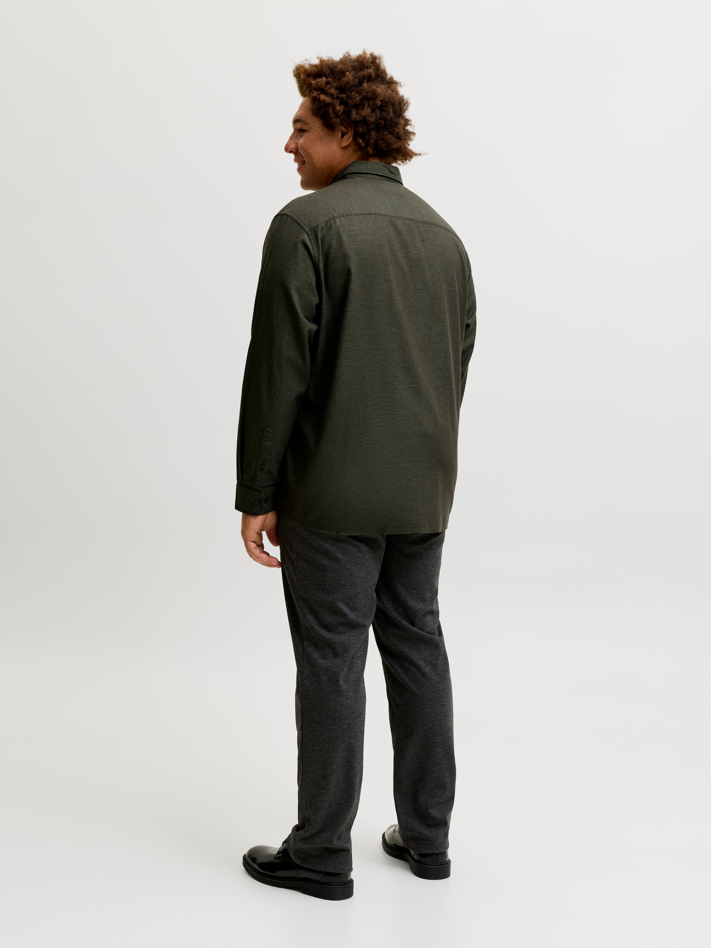 Jack & Jones PlusSize Langarmhemd »JJEFIELD MELANGE SHIRT LS SN PLS« Baumwolle, regular fit