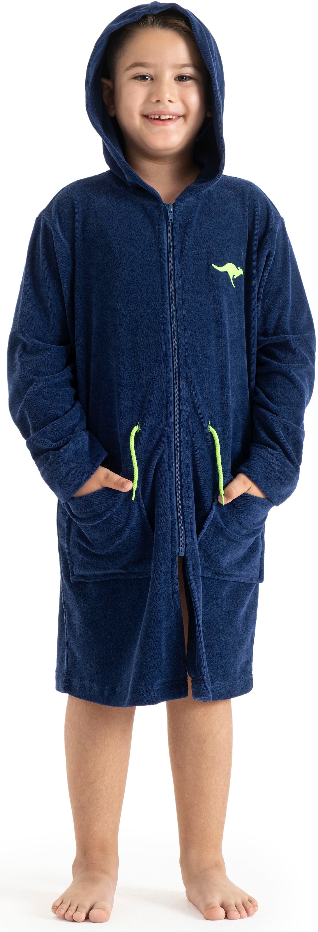 KangaROOS Kinderbademantel »Kira, Ideal für Zuhause, Schwimmbad oder im Urlaub« 1 Stk. tlg., modernen, sportliches Design, leuchtenden Akzenten