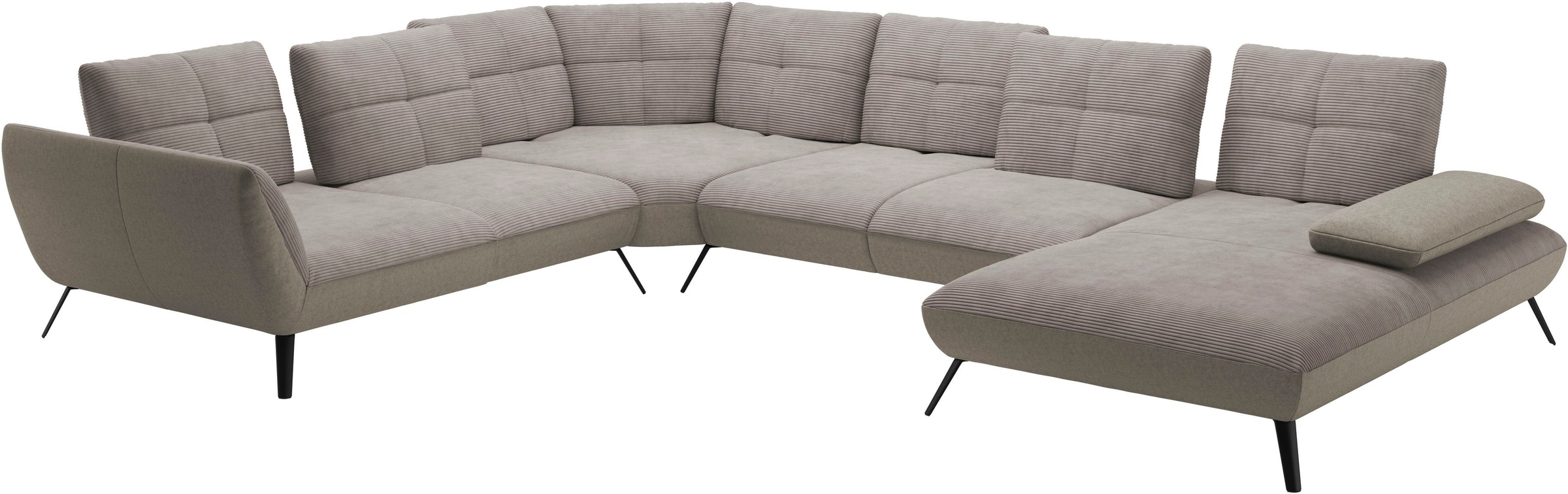 Places of Style Wohnlandschaft »Mikado U-Form«, inkl. Sitztiefenverstellung und Armteilverstellung