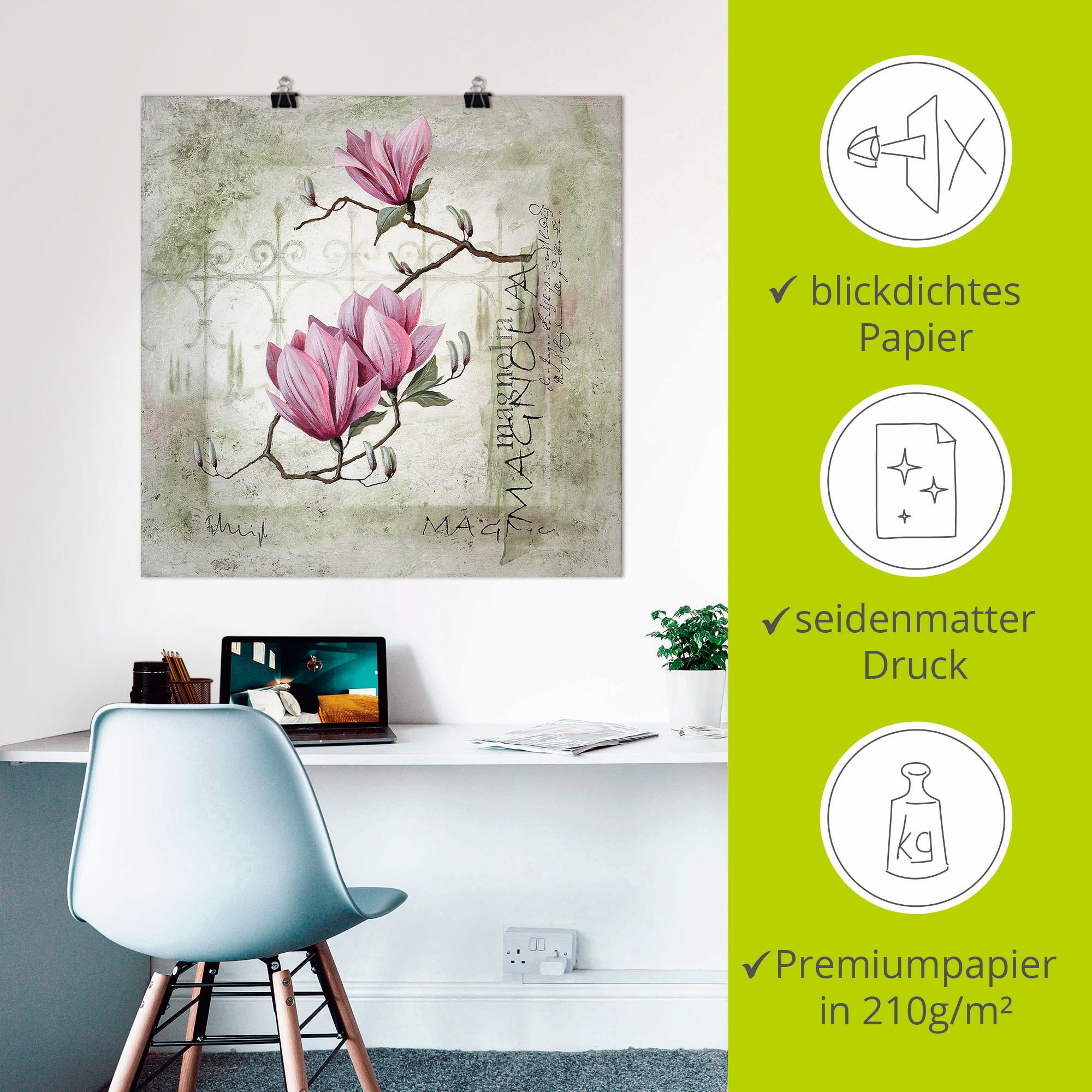 Artland Wandbild »Pinke Magnolie« 1 Stk. tlg. als Leinwandbild, Poster, Wandaufkleber in verschied. Größen