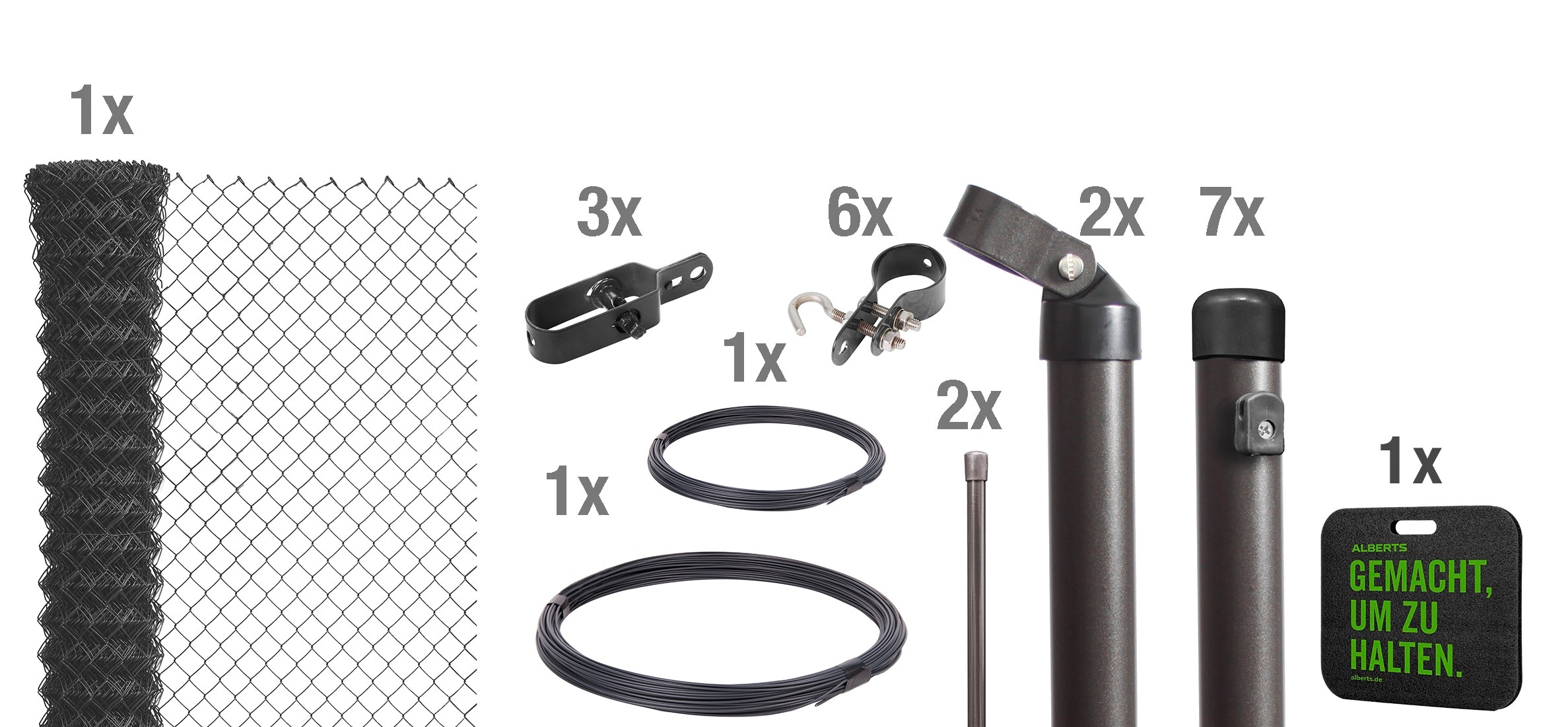 Alberts Maschendrahtzaun Höhe: 80 - 200 cm, Gesamtlänge: 15 - 100 m, zum Einbetonieren