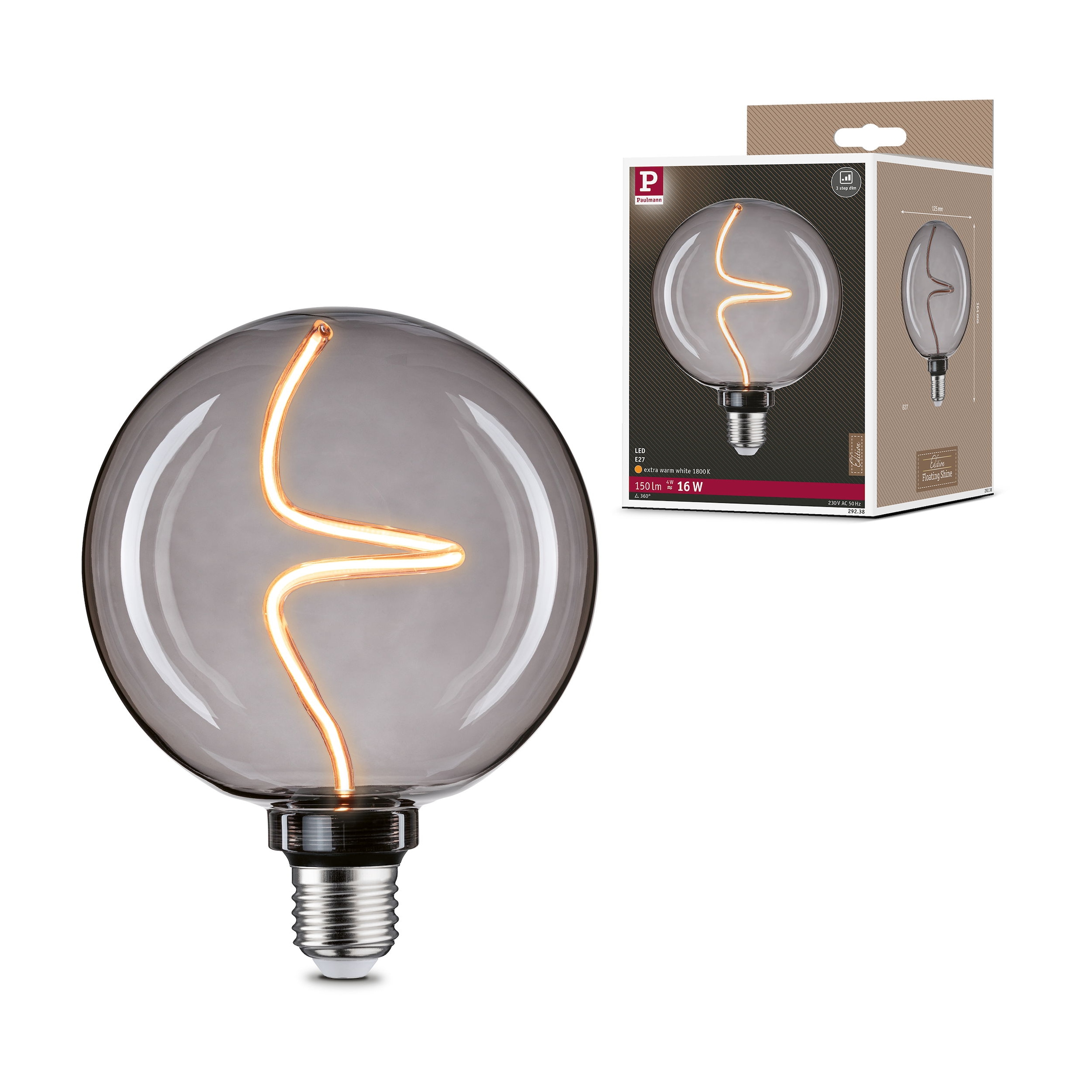 Paulmann LED-Leuchtmittel »Floating Shine G125 V1 150lm 4W 1800K Smoke 230V« E27 1 Stk.