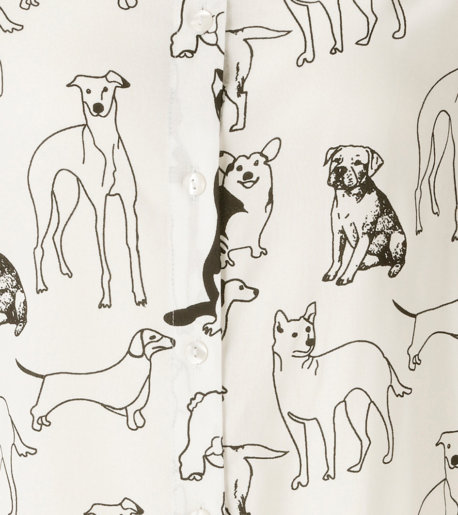 Aniston CASUAL Hemdbluse mit niedlichen Hunden bedruckt- jedes Teil ein Unikat- NEUE KOLLEKTION