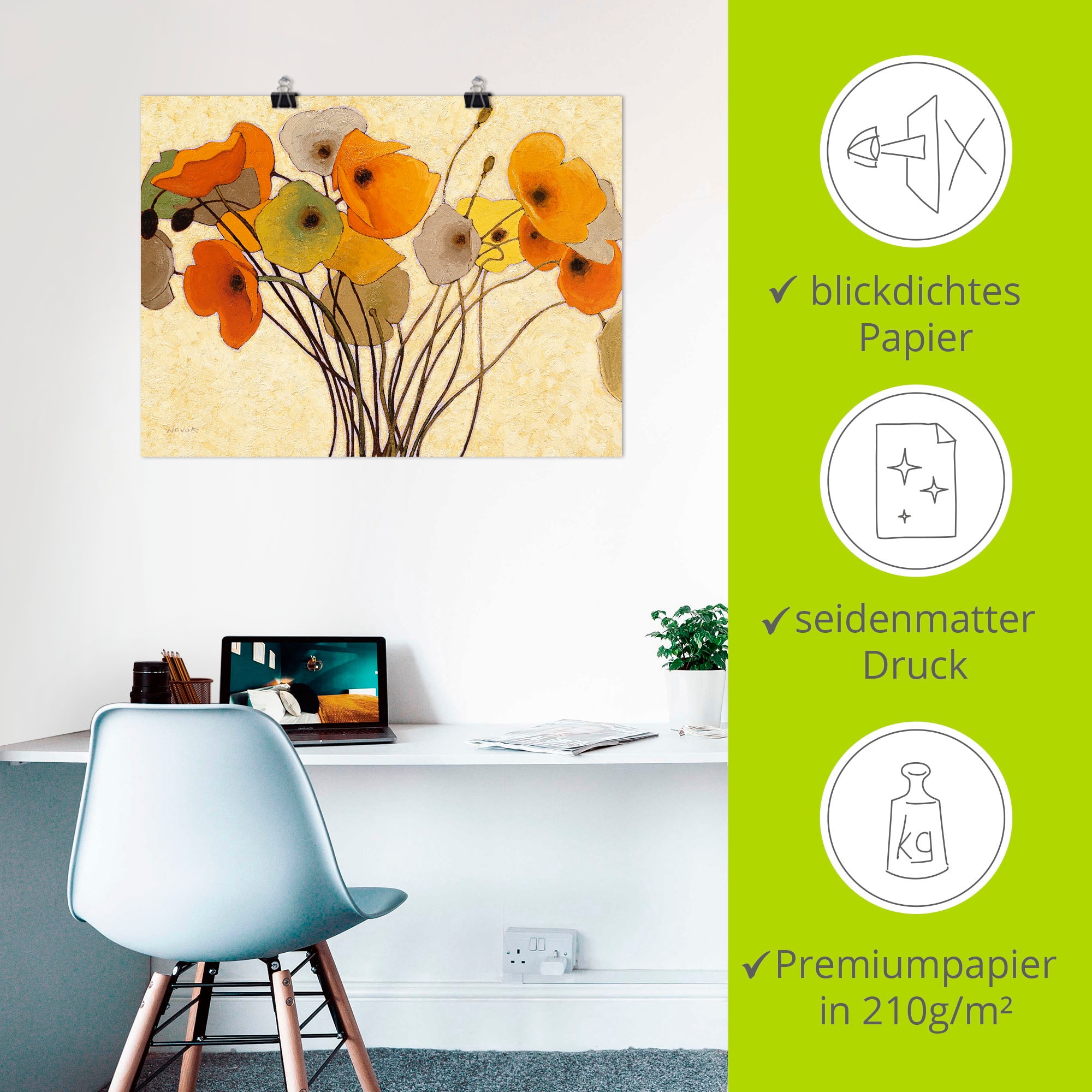 Artland Wandbild »Kürbismohn I« Blumen 1 Stk. tlg. als Leinwandbild, Poster in verschied. Größen