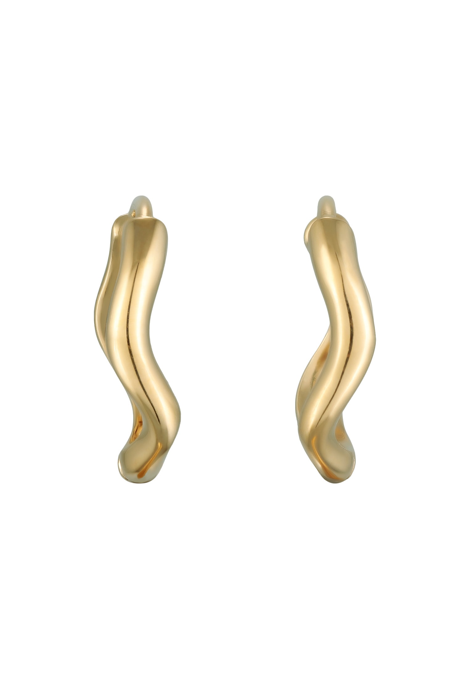 Elli Paar Creolen »Ohrringe Creolen Wellen Wave Design 925 Silber vergoldet«