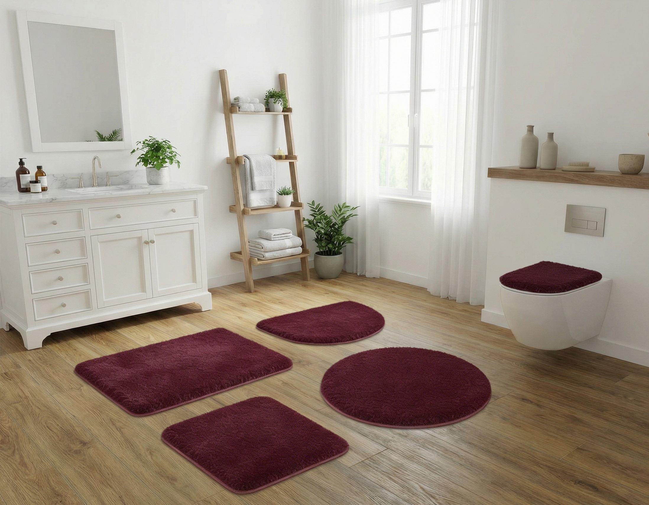 OTTO home Badematte »Sanremo, Badvorleger, Badezimmer Teppich, sehr weich« Höhe 30 mm rutschhemmend beschichtet fußbodenheizungsgeeignet | schnell trocknend Badteppich, unifarben, rechteckig, rund & als 3-tlg. Set erhältlich