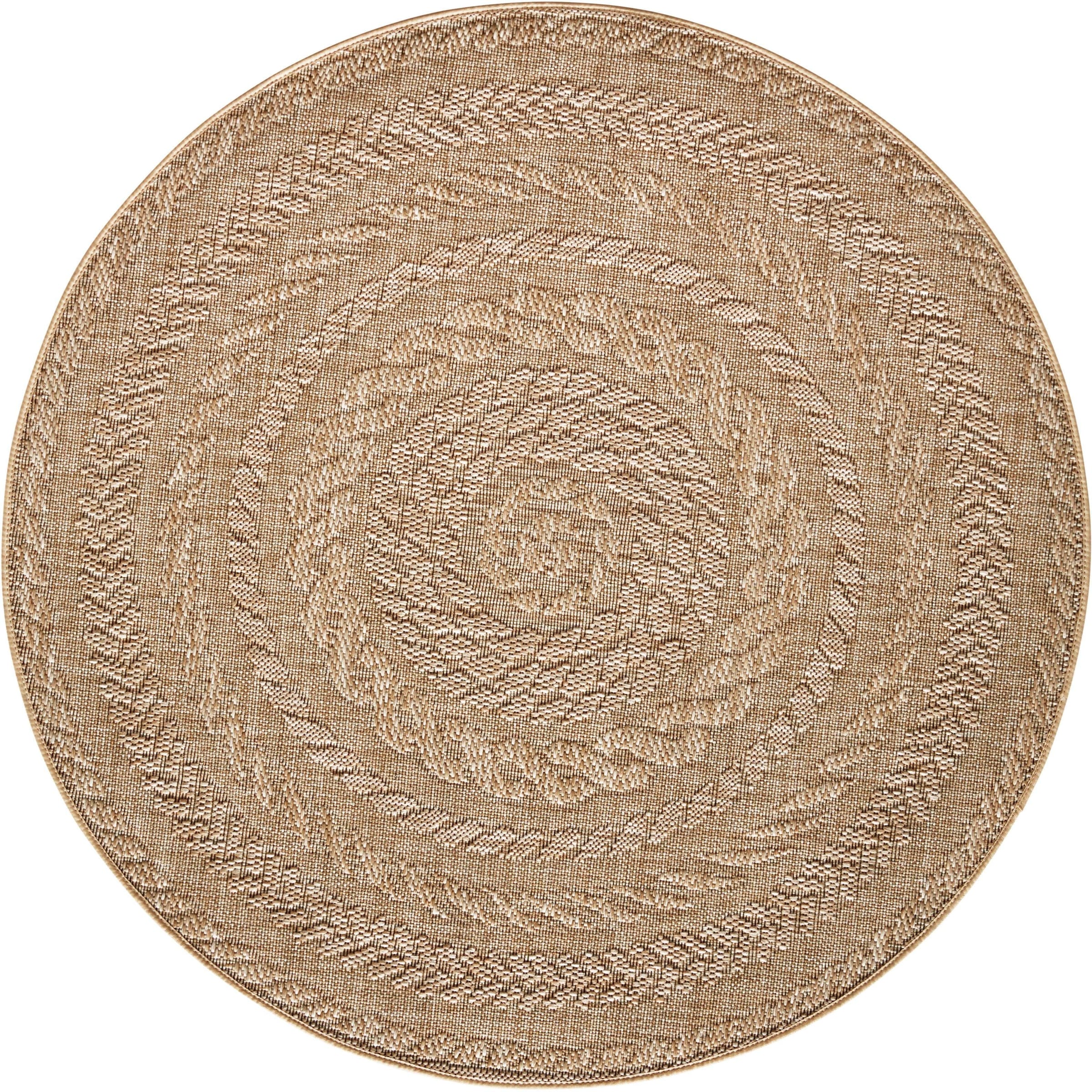 NORTHRUGS Teppich »Almendro«, rund, 6 mm Höhe, Sisal Optik, Robust, Pflegeleicht, Flachgewebe