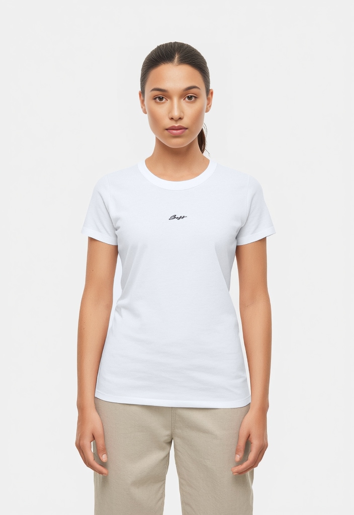 BOSS ORANGE T-Shirt »Elogo Premium Damenmode« mit Label-Stitching