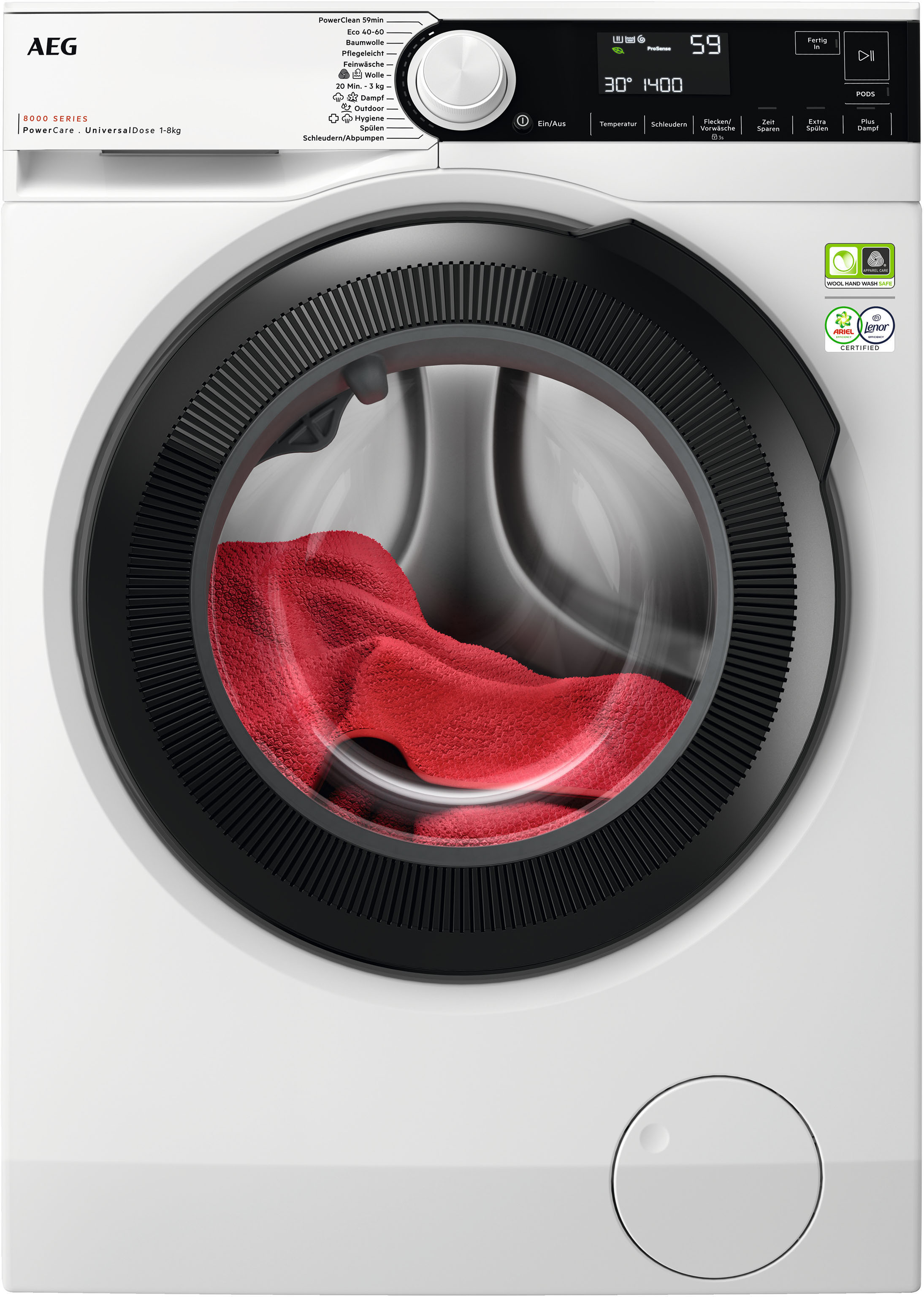 Waschmaschine »LR8E70480«, LR8E70480, 8 kg, 1400 U/min, PowerClean - Fleckenentfernung...