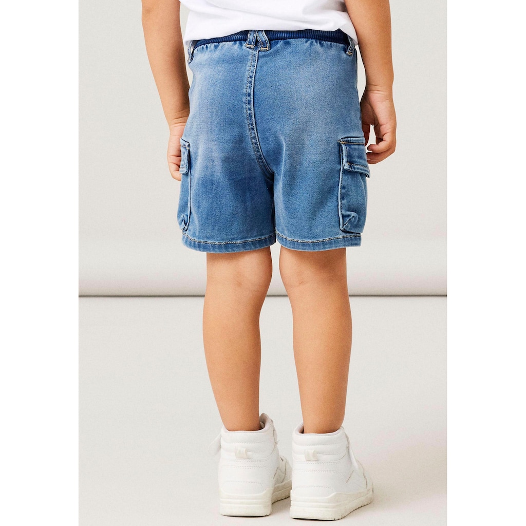 Name It Cargoshorts »coole Jeansshorts NMMBEN BAGGY DNM L SHORTS 8610-TO NOOS«, (Cargotaschen, Baggy Fit, verstellbarer Bund, elastisches Bündchen)