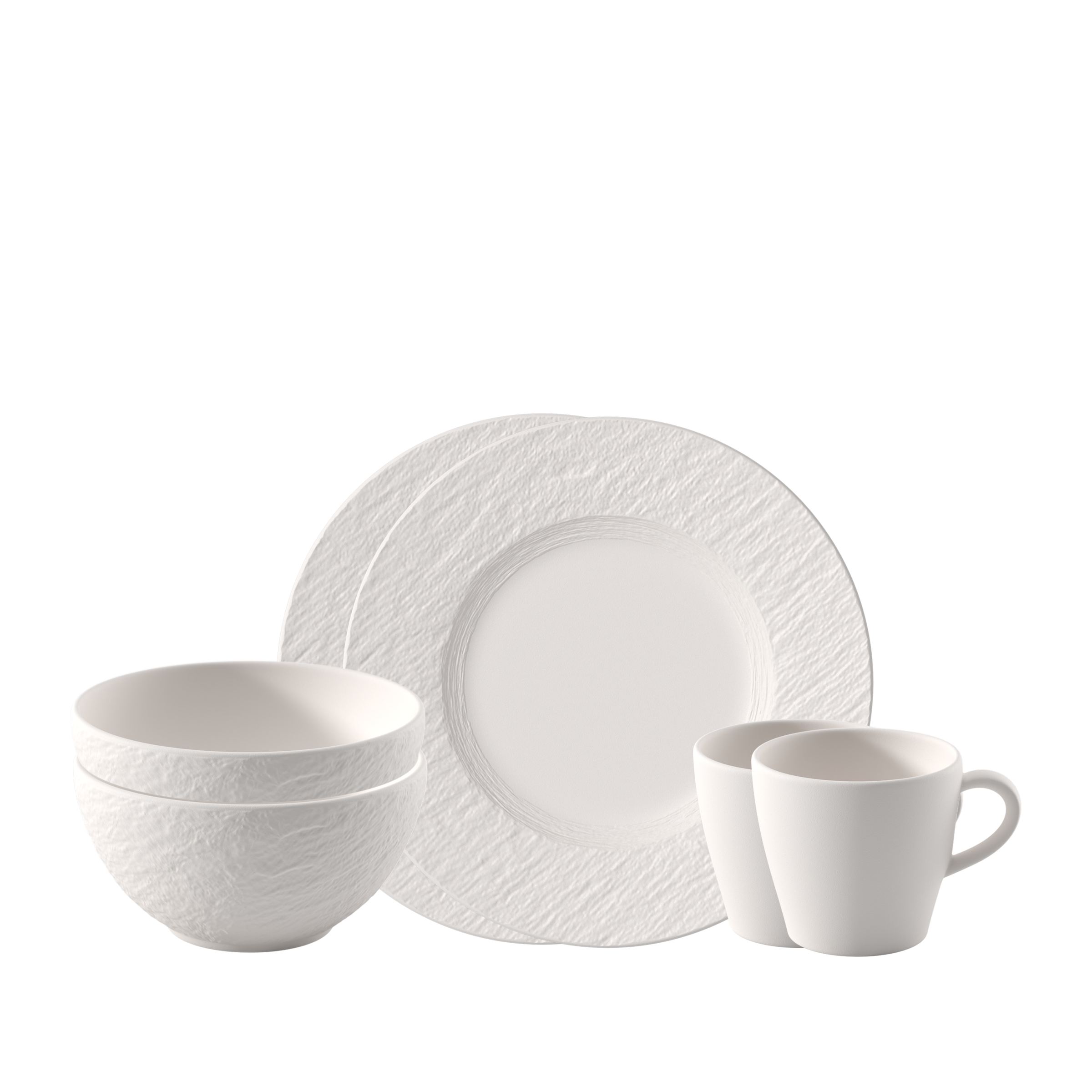 Villeroy & Boch Frühstücks-Geschirrset »Manufacture Rock Fruehstuecksset« Premium Porzellan