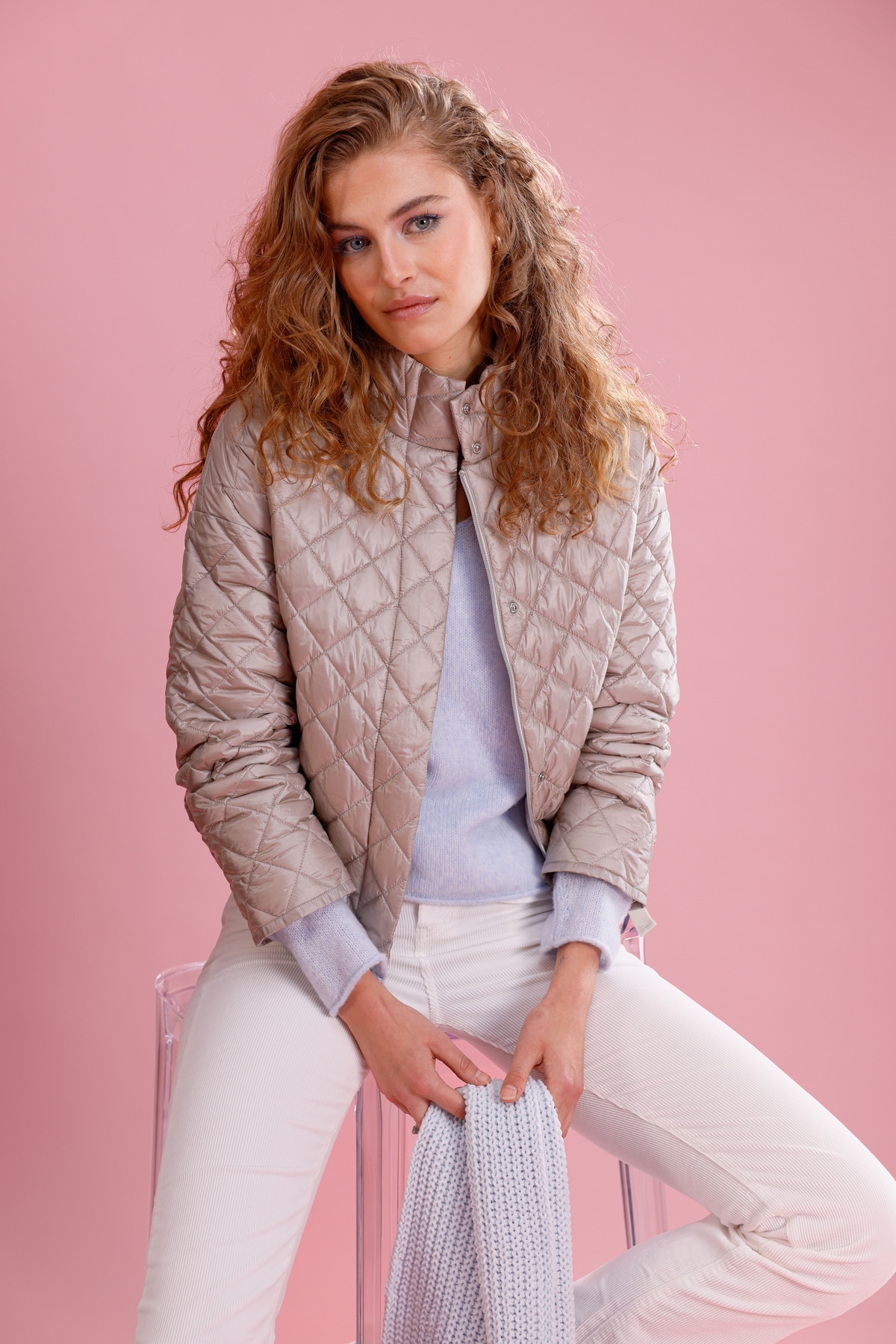 Monari Steppjacke ohne Kapuze Regular fit mit Stehkragen