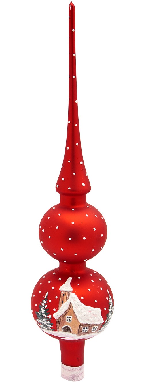 Krebs Glas Lauscha Christbaumspitze »Verschneite Kirche« Glas, 1 Stück