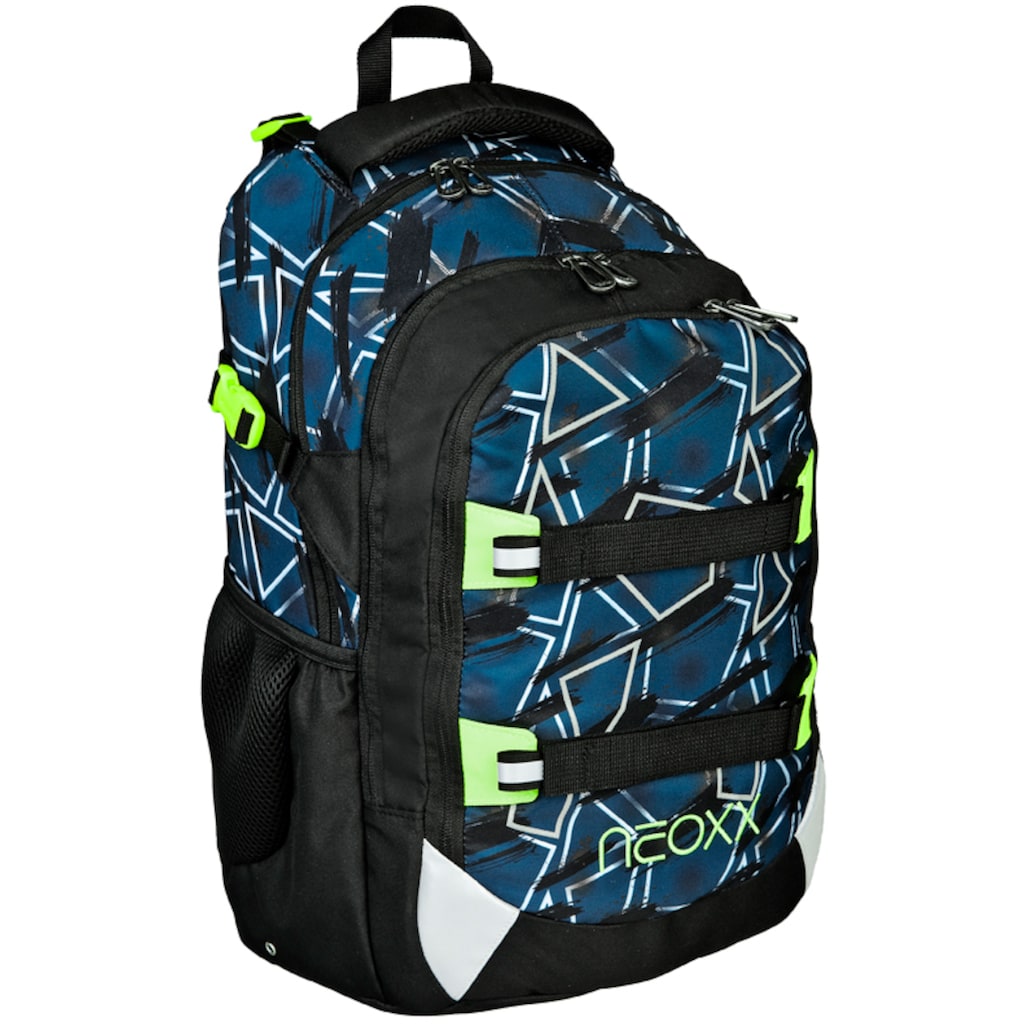 neoxx Schulrucksack »Active, Flash yourself«, reflektierende Details, aus recycelten PET-Flaschen