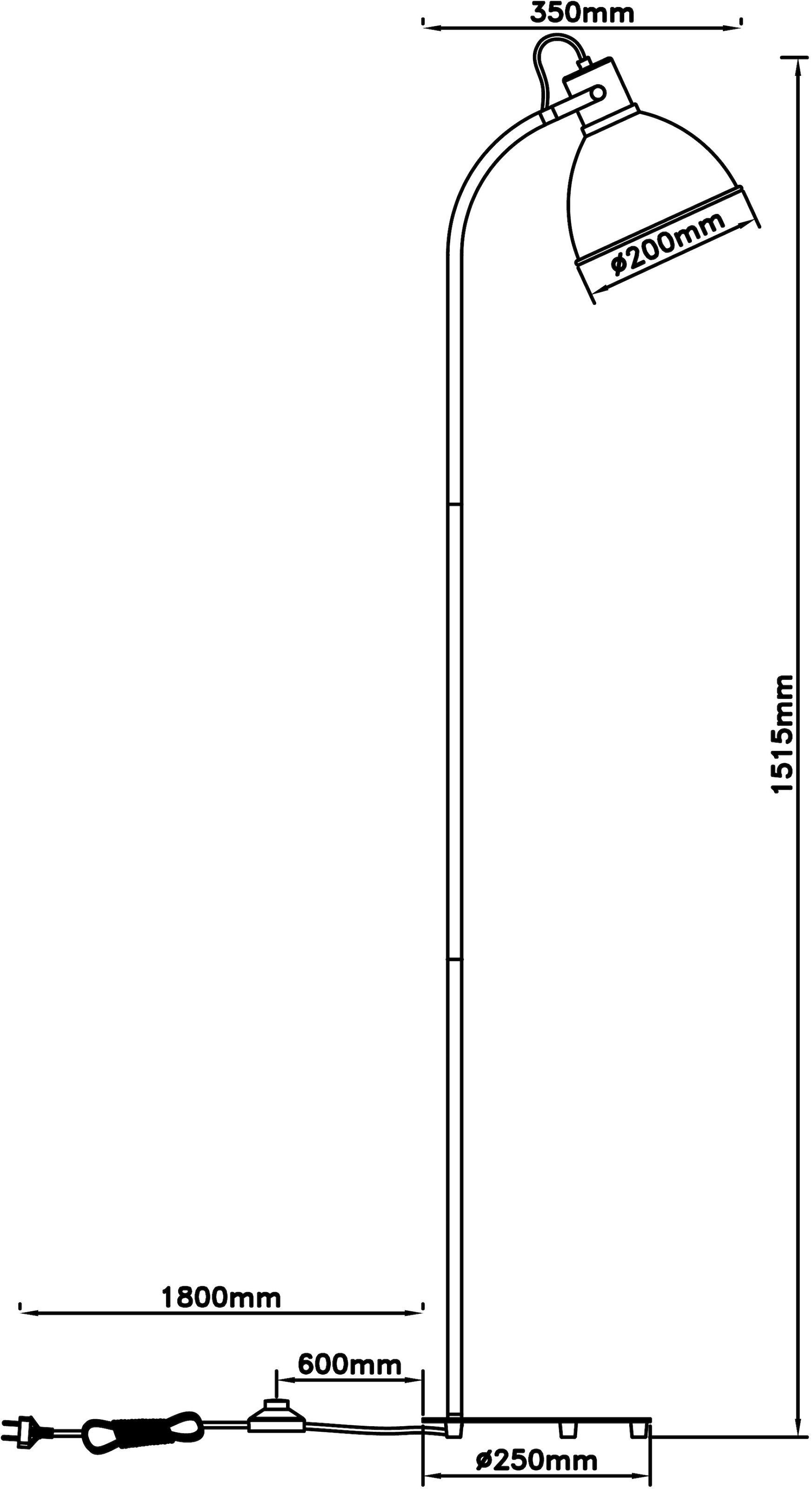 Brilliant Stehlampe »Erena«, 1 flammig, Leuchtmittel E27 | ohne Leuchtmittel, Höhe 150 cm, E27, Metall/Holz