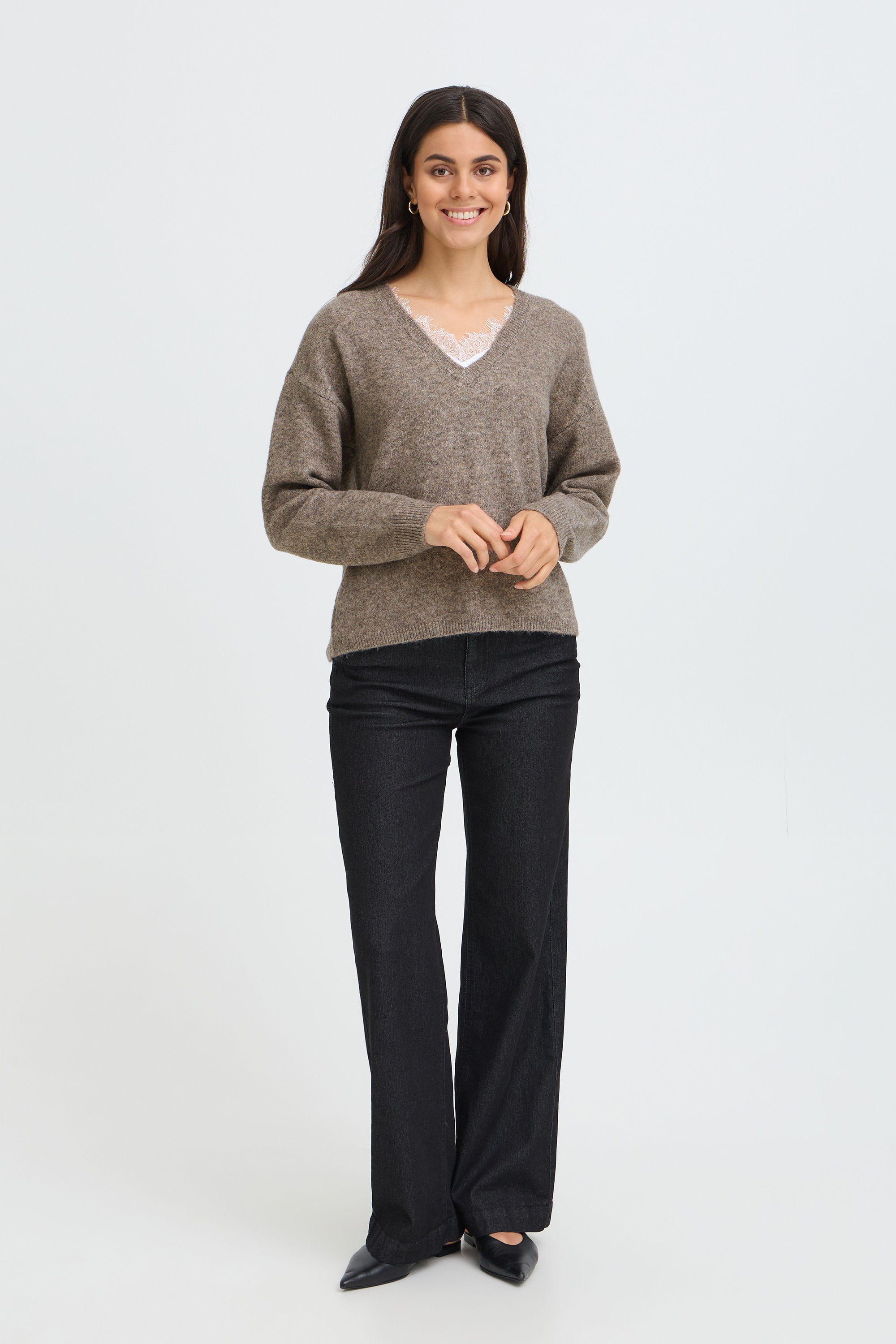 fransa Strickpullover »Damen Langarm FRELLEN«