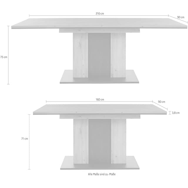 HELA Esstisch »Atlanta T«, Ausziehbar von Breite 160-210 cm bestellen bei  OTTO