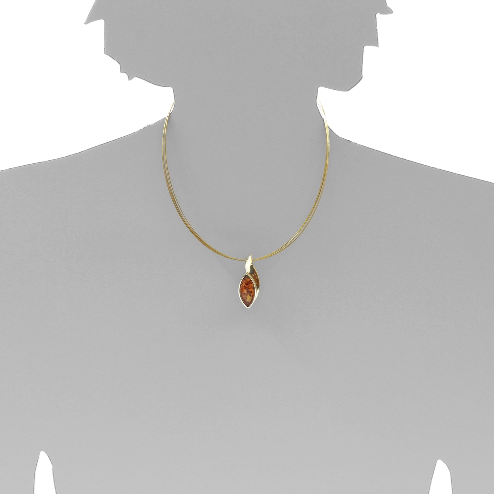 OSTSEE-SCHMUCK Kettenanhänger »- Gleiter-Ranva - Gold 333/000 - Bernstein«