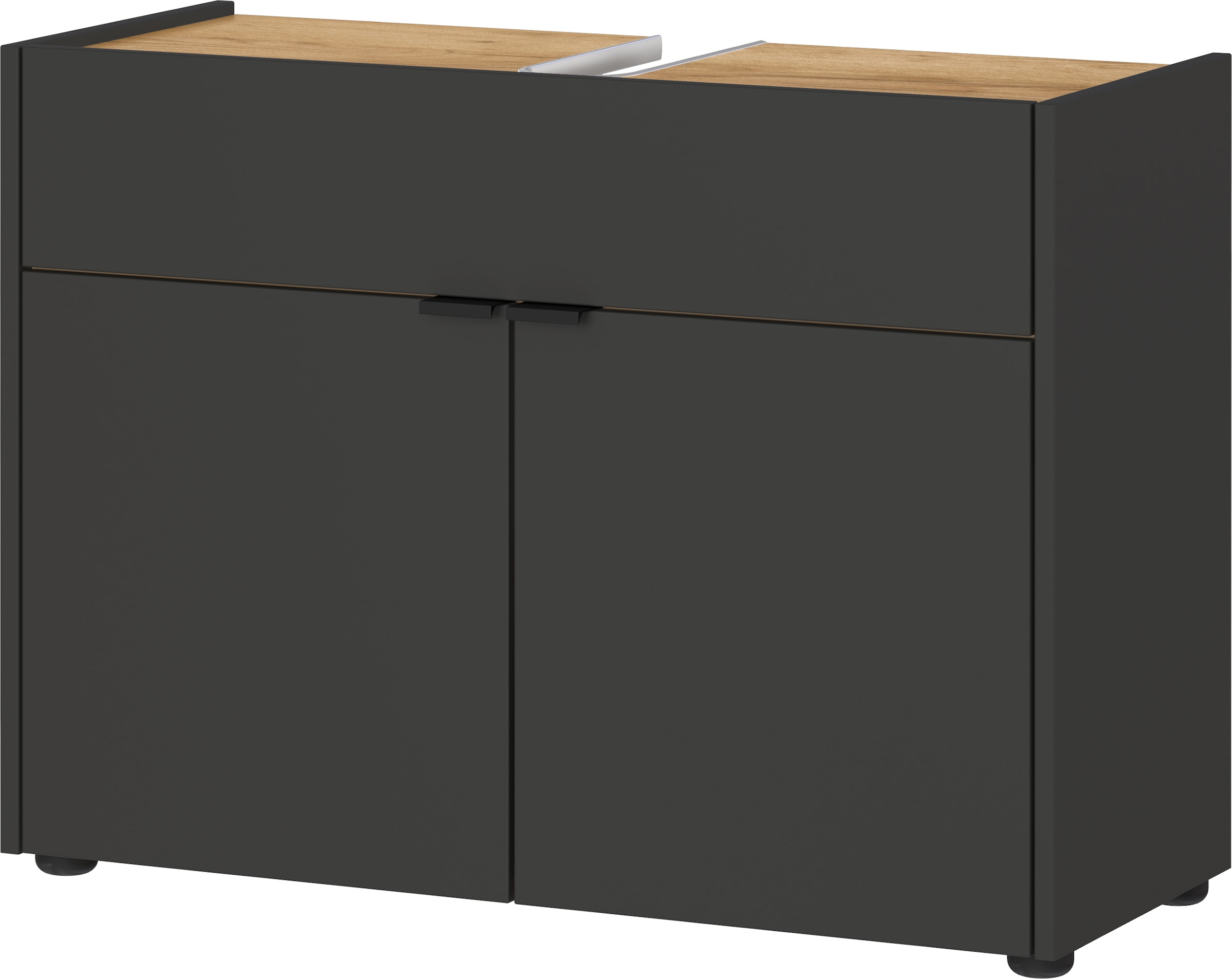 GERMANIA Badmöbel-Set »Ameca«, (4 St.), Badezimmer-Set aus Waschbeckenunterschrank, Spiegel, Kommode & Schrank