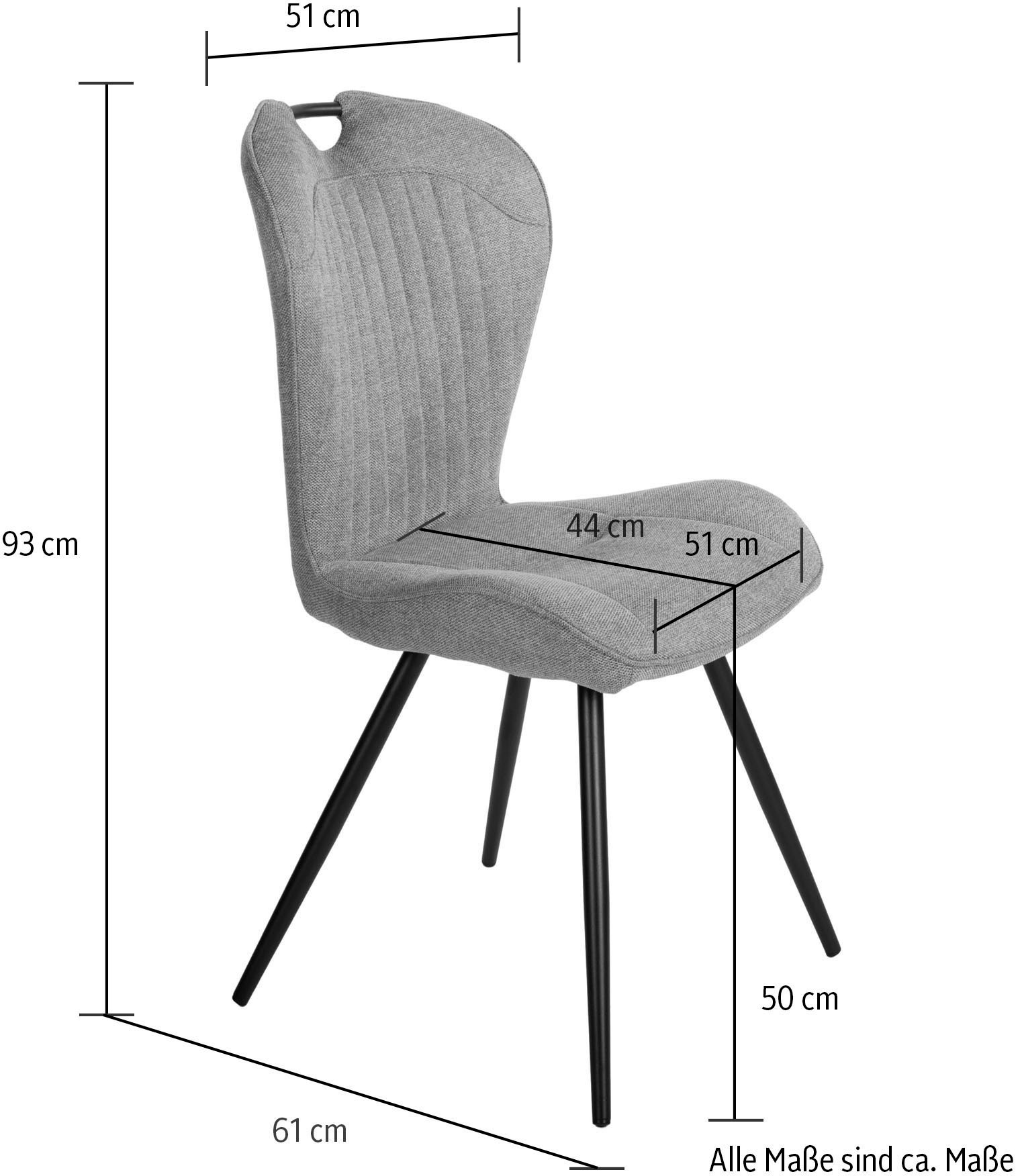 Duo Collection Esszimmerstuhl »Zoe Esszimmerstuhl, 4er-Set«, (Set), 4 St., Webstoff, robuster Stoff- oder Mikrofaserbezug, mit Griff
