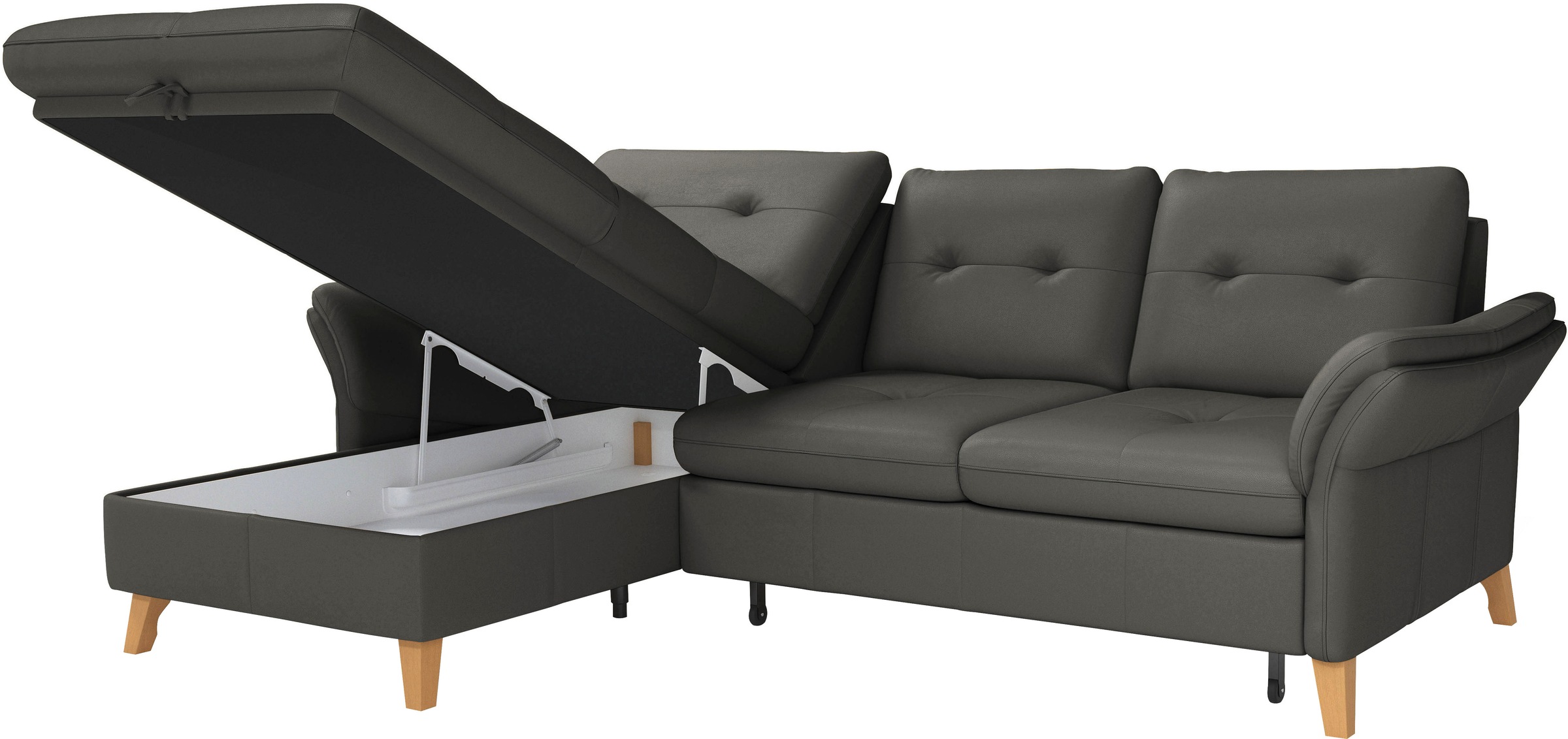 sit&more Ecksofa »Göteborg«, Sitztiefenverstellung und Federkern, wahlweise mit Bettfunktion